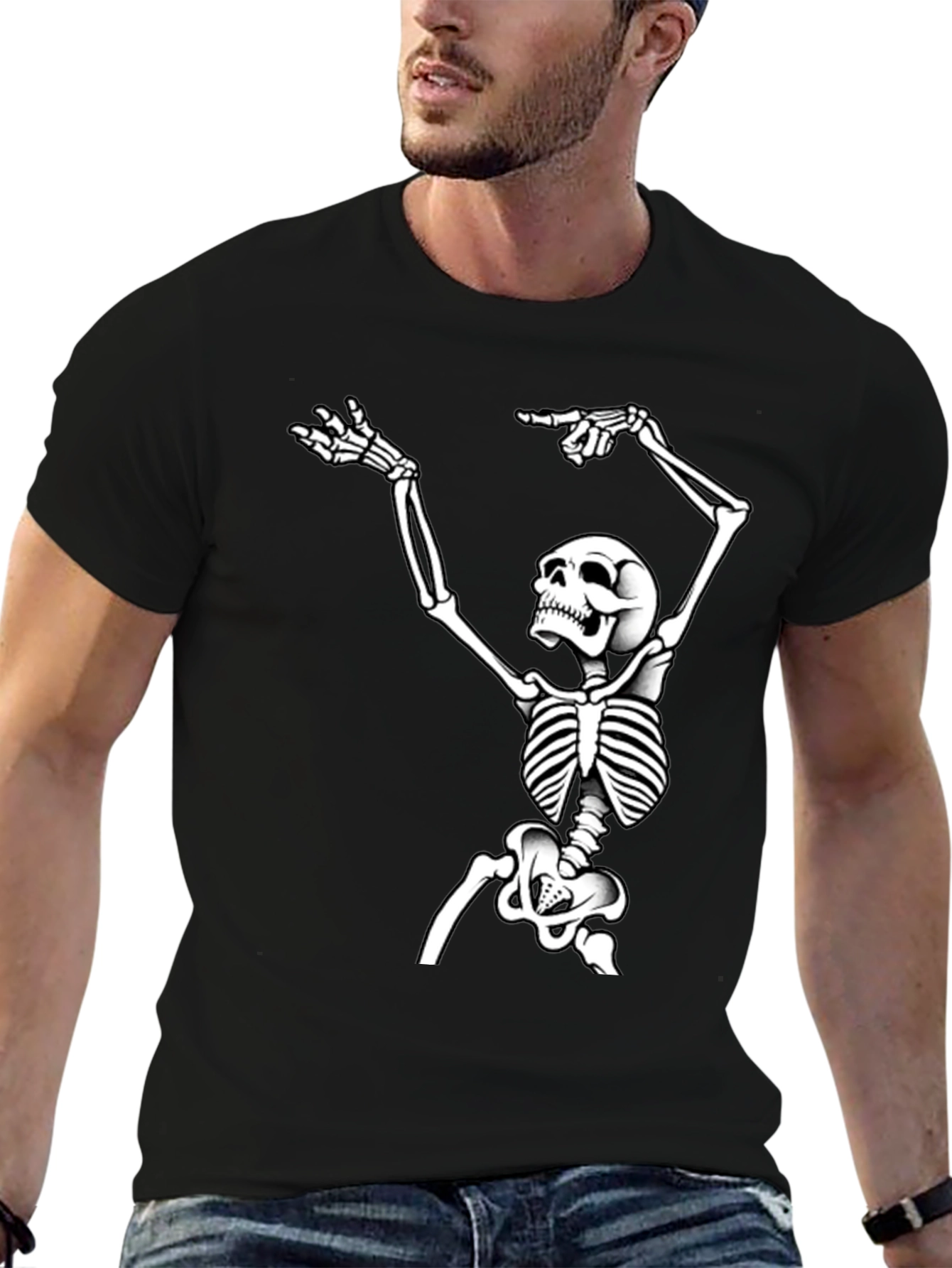 Skeleton Graphic Tee - Bold Halloween Style