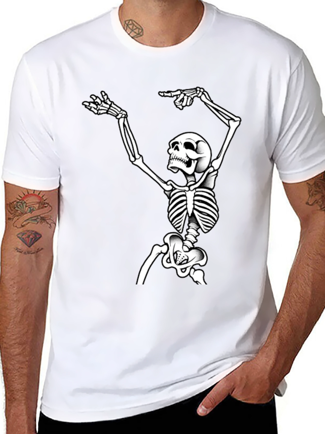 Skeleton Graphic Tee - Bold Halloween Style