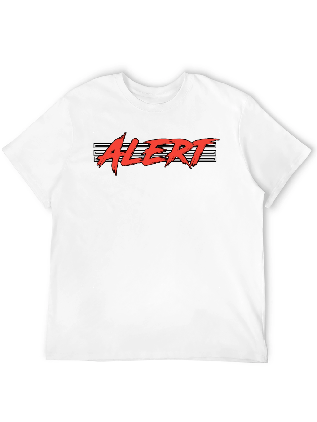 Alert Graphic Tee - Retro Style Black T-Shirt