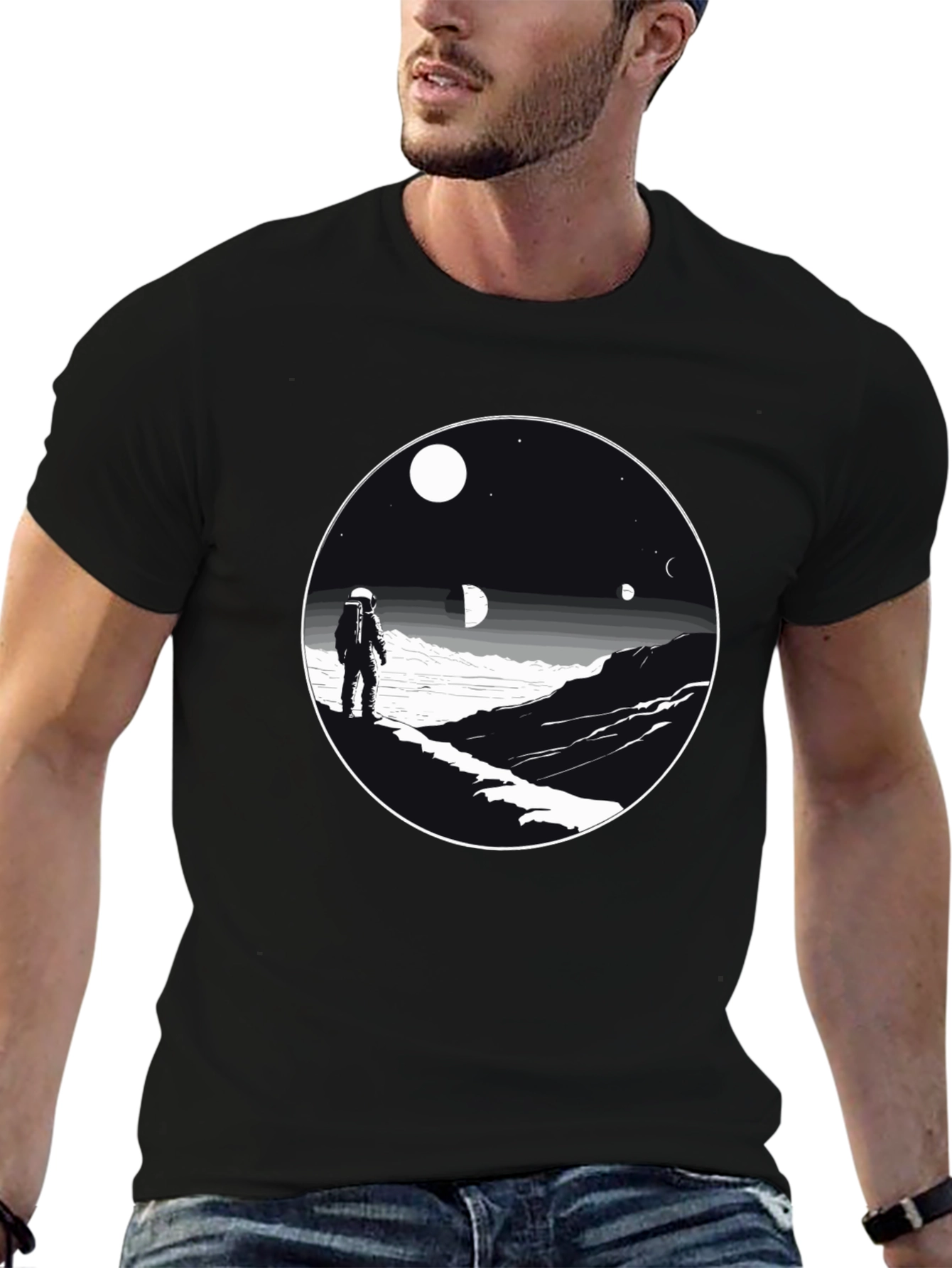 Astronaut Scene Graphic Tee - Black