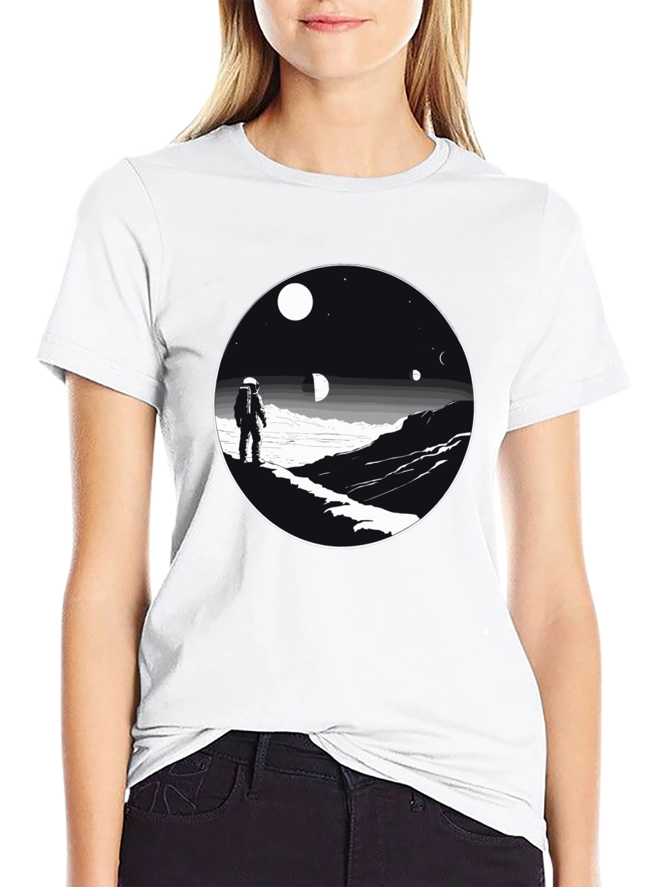 Astronaut Scene Graphic Tee - Black