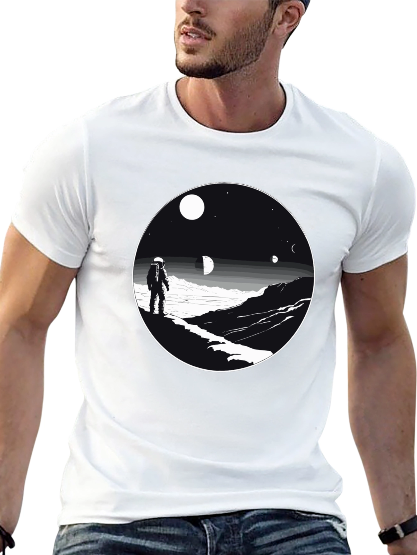 Astronaut Scene Graphic Tee - Black