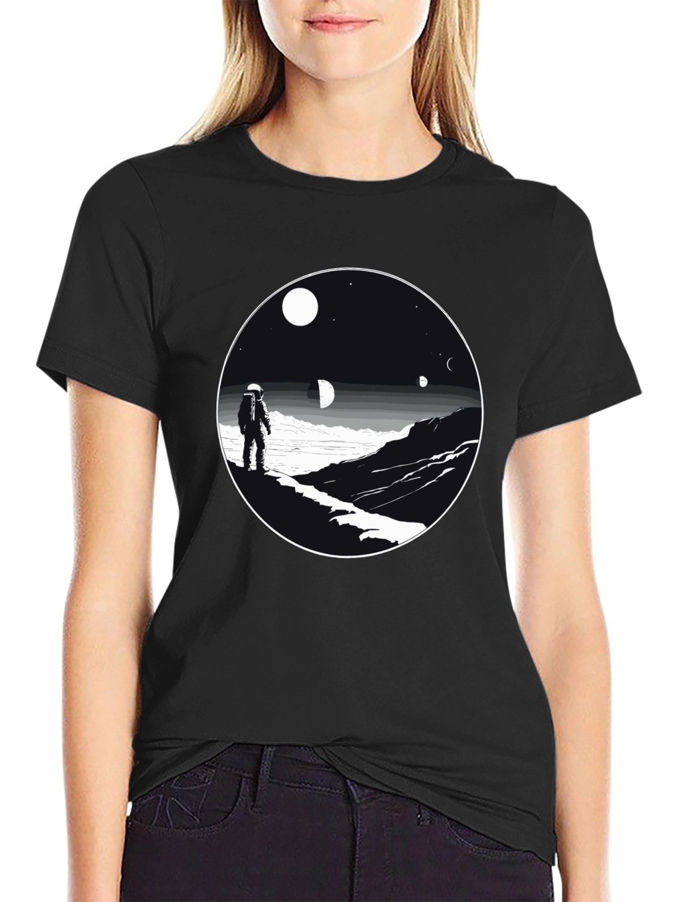 Astronaut Scene Graphic Tee - Black