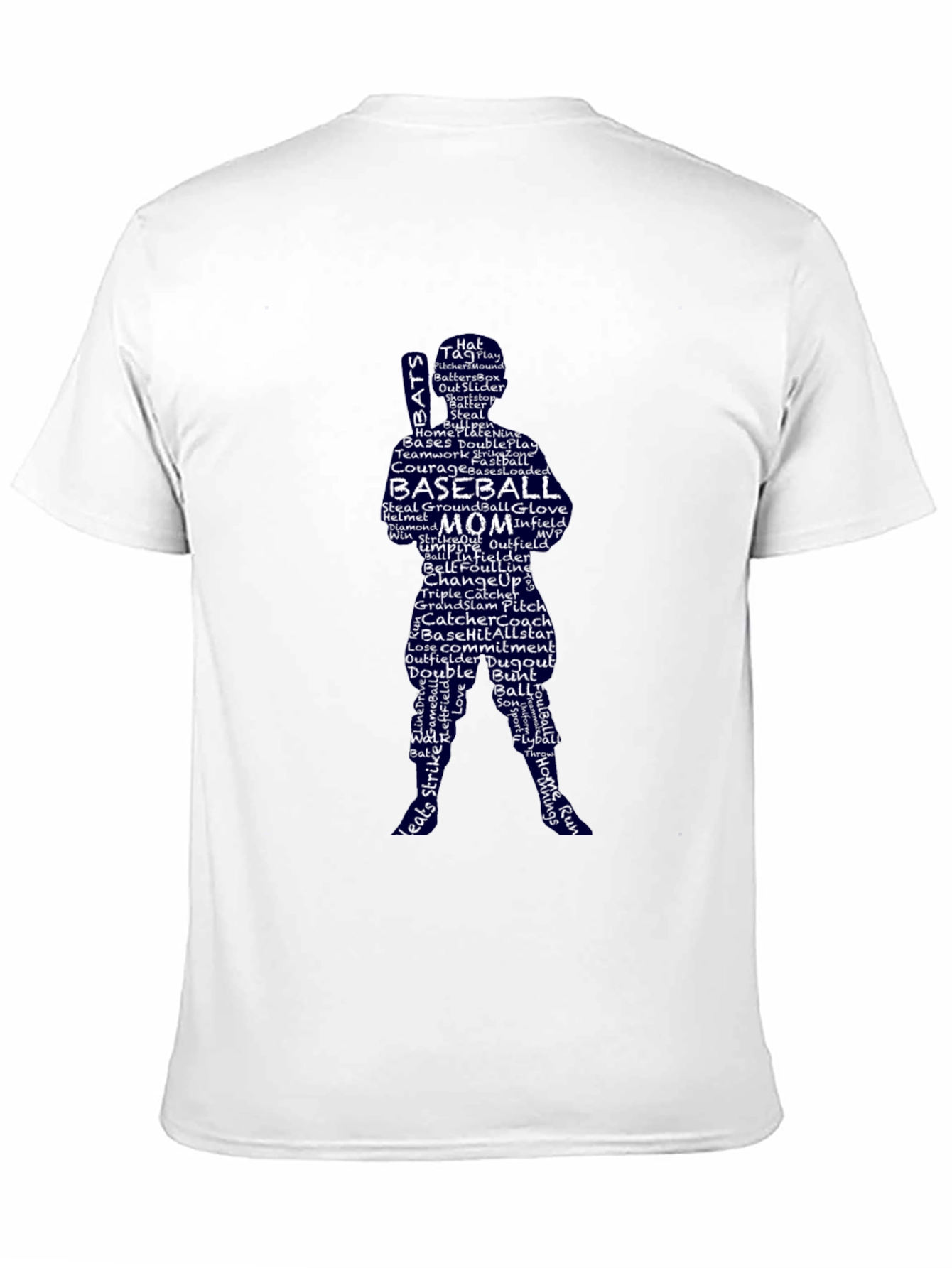 Baseball Mom Word Art T-Shirt - Pitcher Silhouette