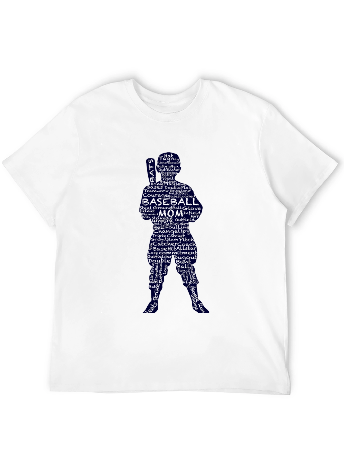 Baseball Mom Word Art T-Shirt - Pitcher Silhouette