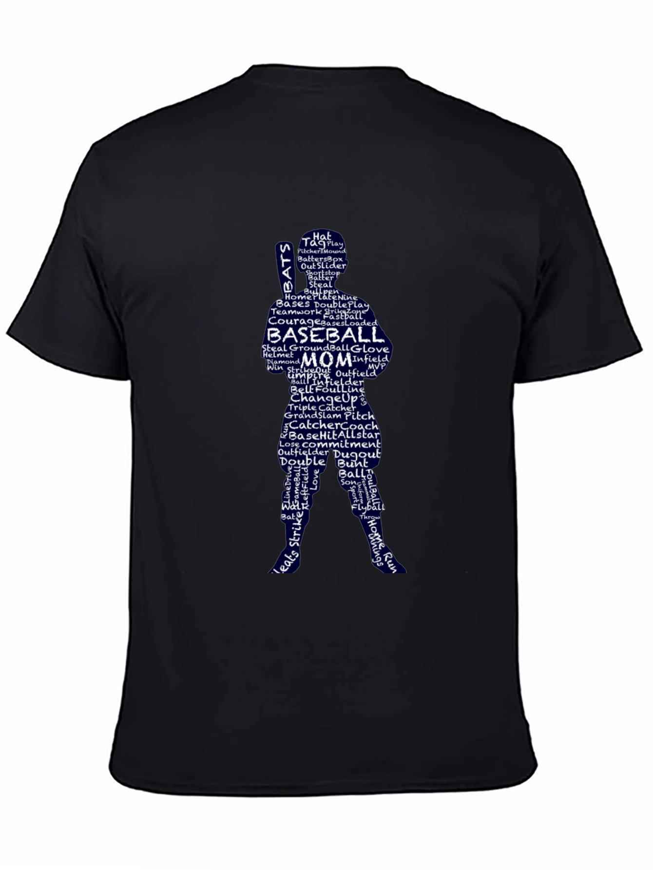 Baseball Mom Word Art T-Shirt - Pitcher Silhouette