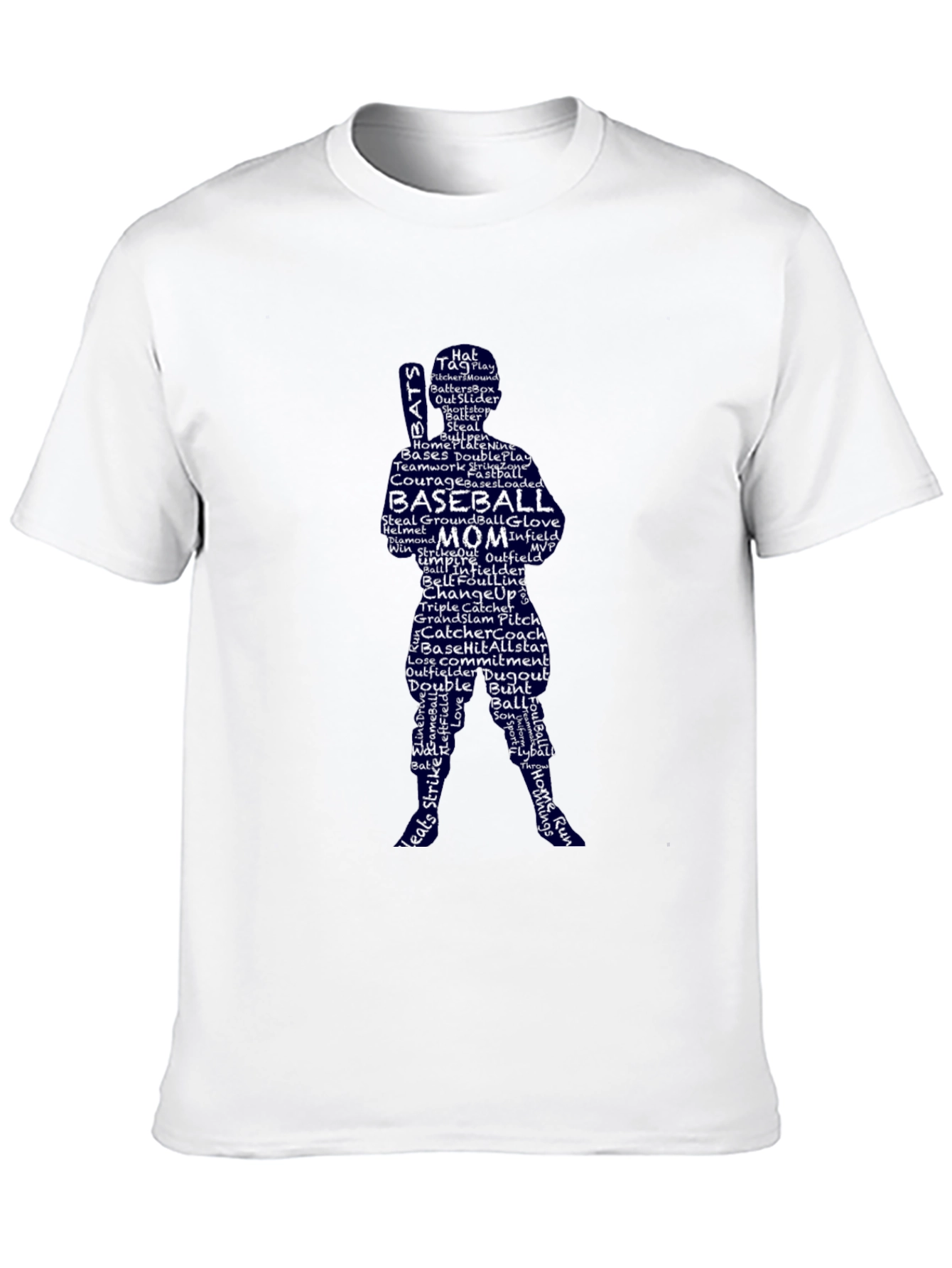 Baseball Mom Word Art T-Shirt - Pitcher Silhouette