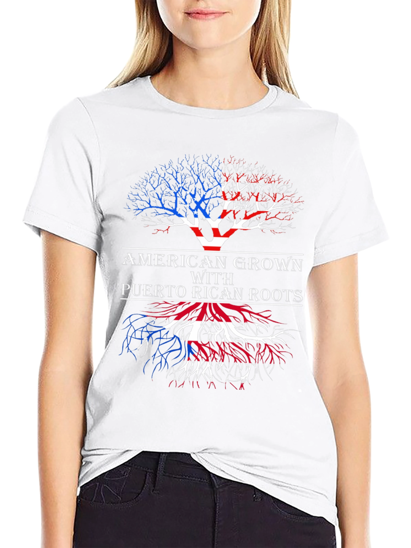 American Grown Puerto Rican Roots Tree T-Shirt