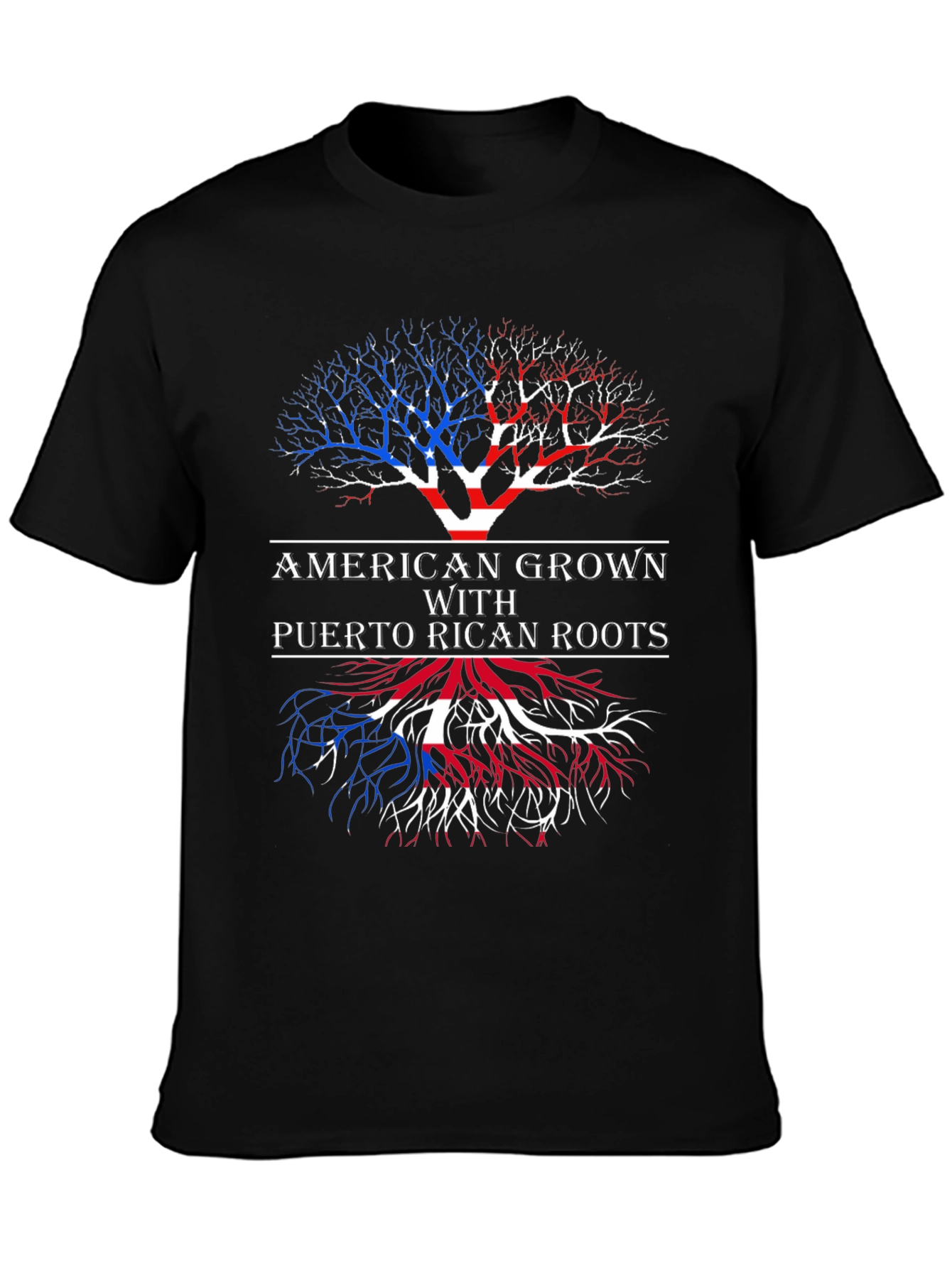 American Grown Puerto Rican Roots Tree T-Shirt