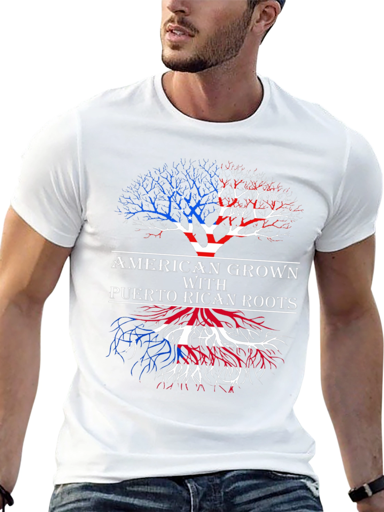 American Grown Puerto Rican Roots Tree T-Shirt