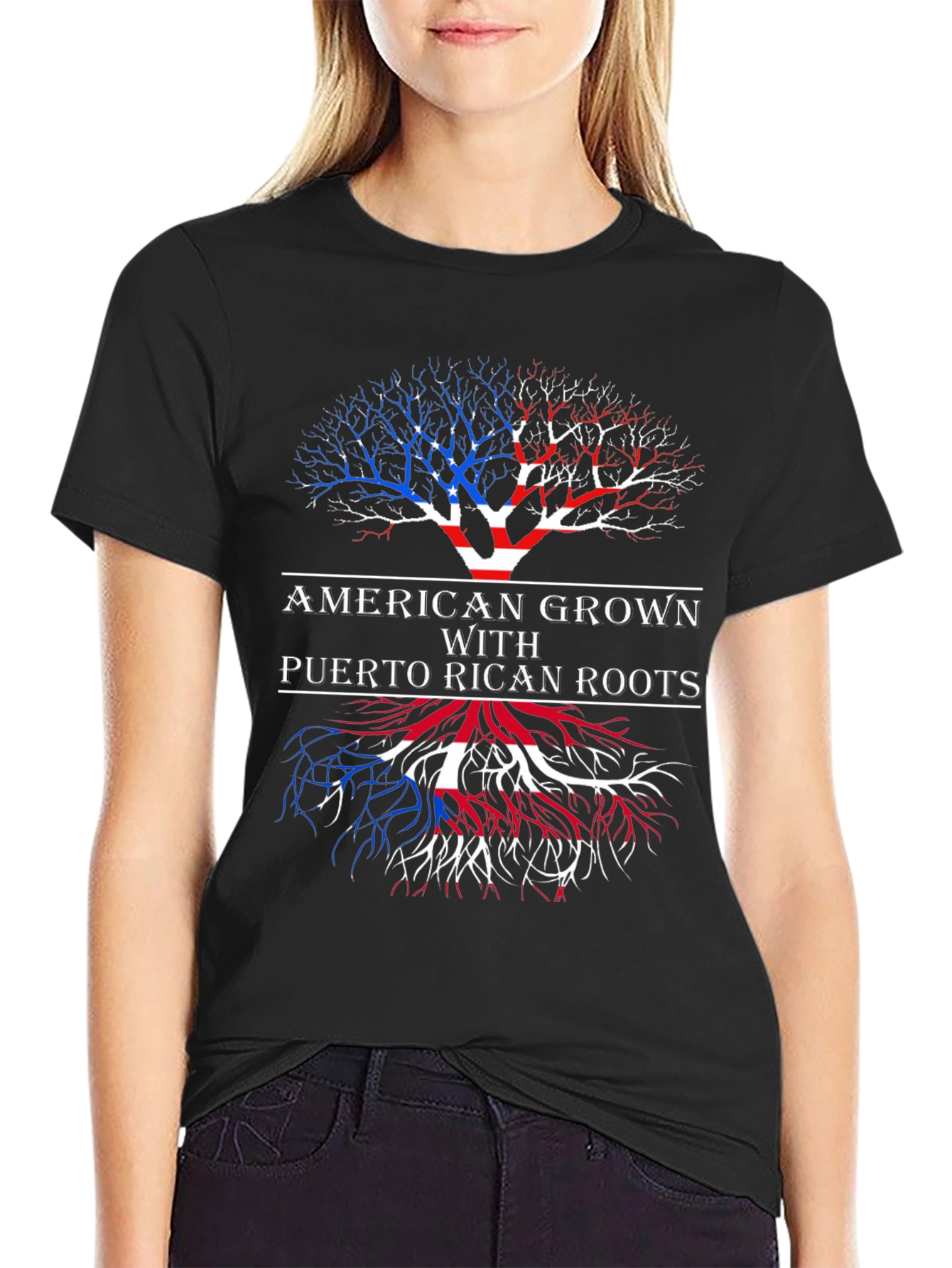 American Grown Puerto Rican Roots Tree T-Shirt
