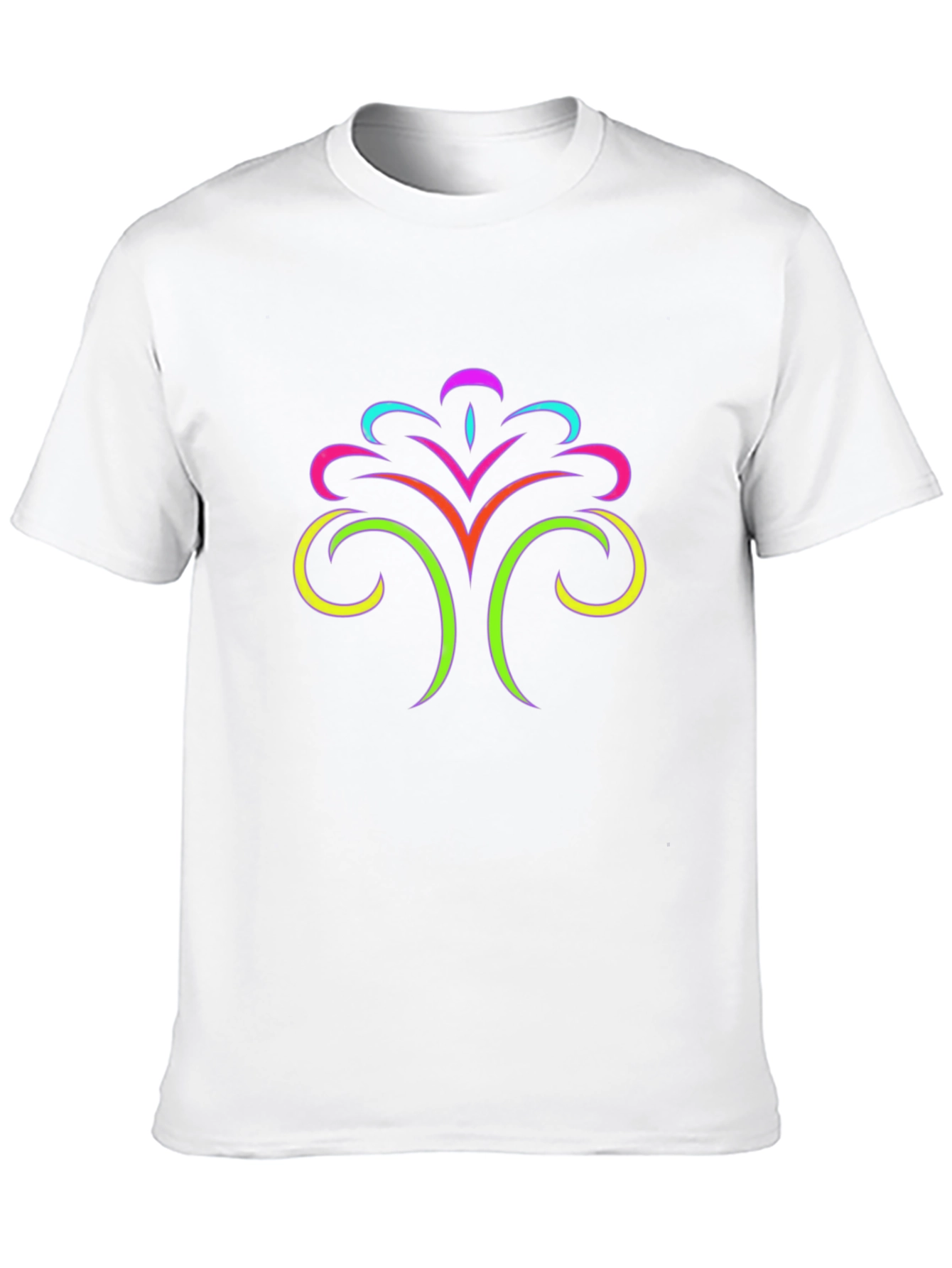 Abstract Swirl Design Black T-Shirt