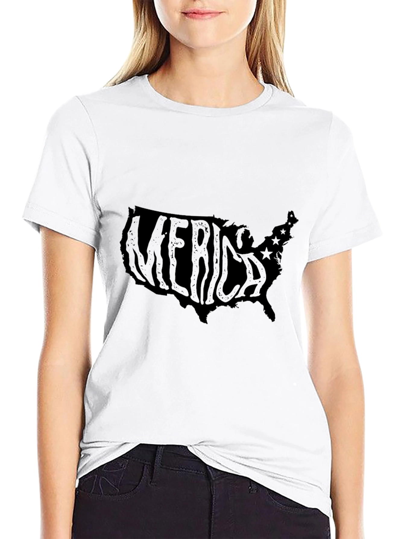 America Map Graphic T-Shirt - Patriotic Style