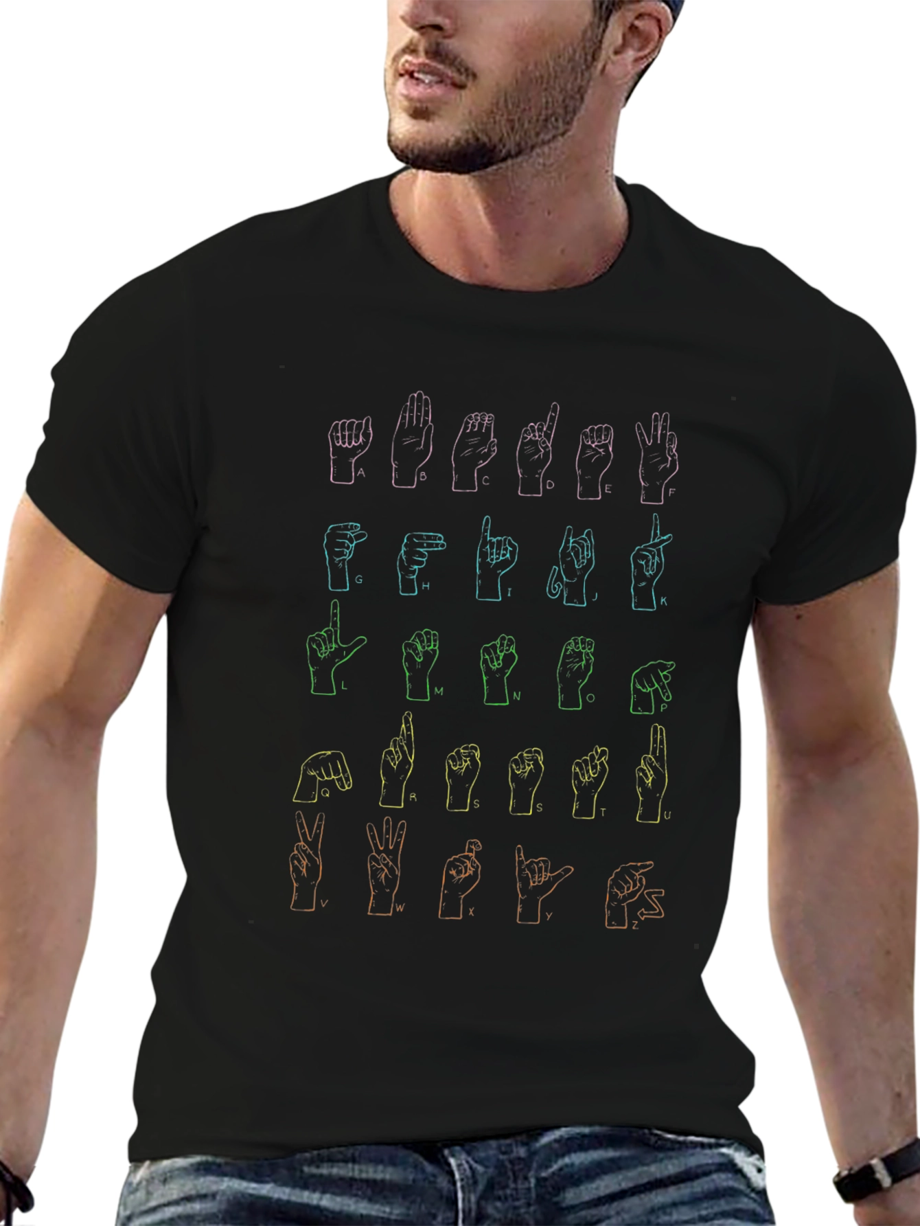 ASL Alphabet Graphic Tee - Sign Language Shirt