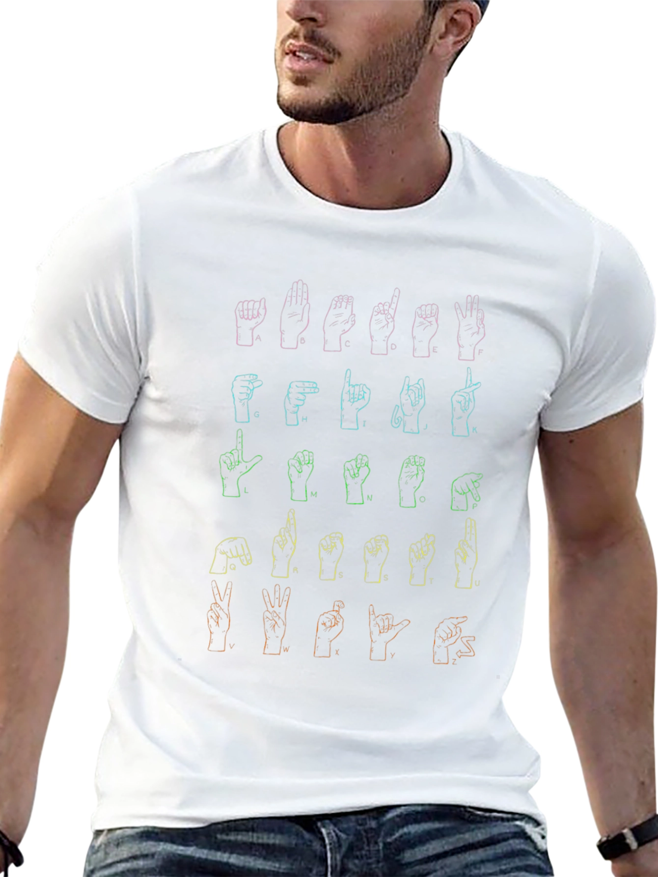ASL Alphabet Graphic Tee - Sign Language Shirt
