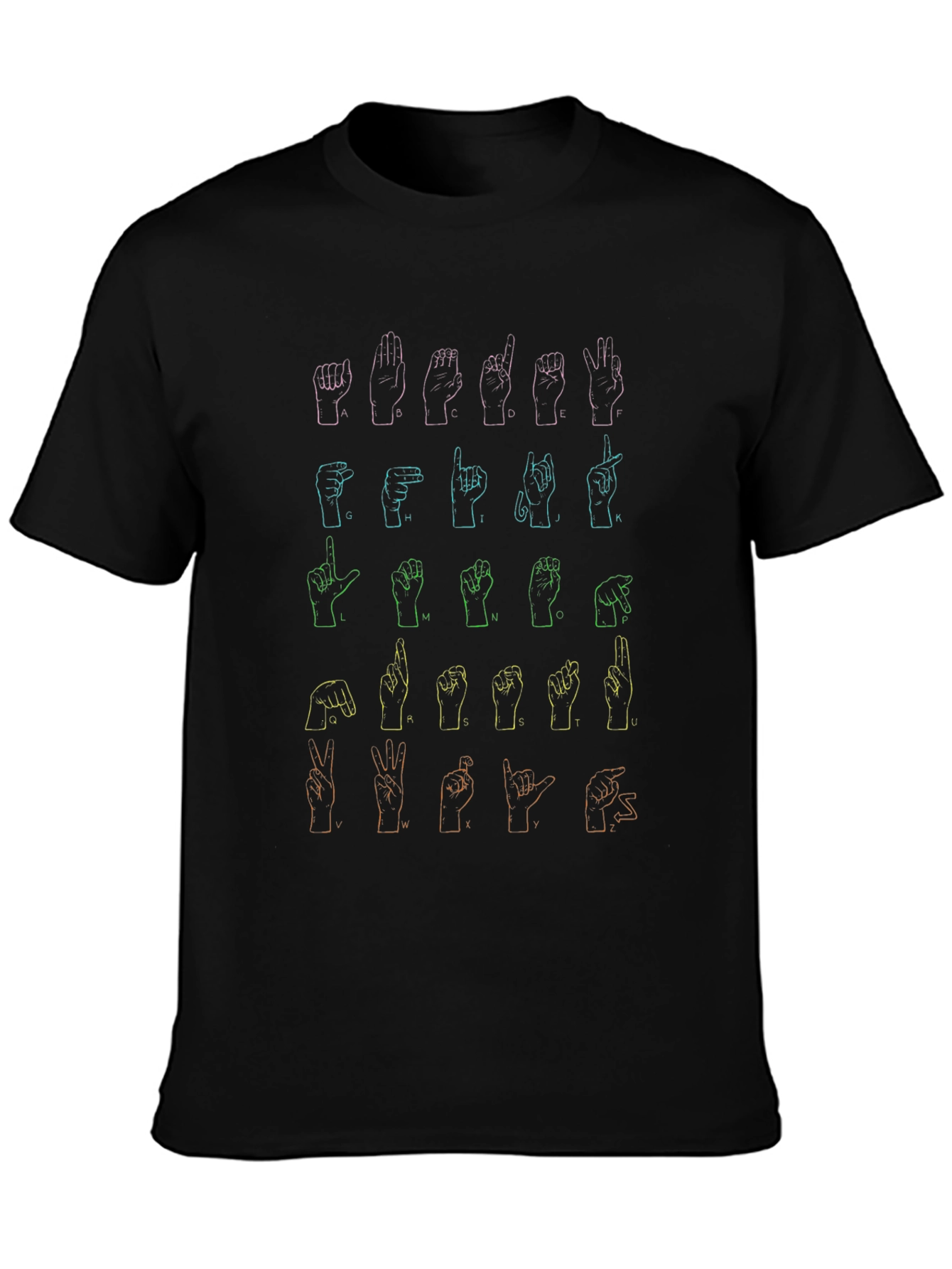 ASL Alphabet Graphic Tee - Sign Language Shirt