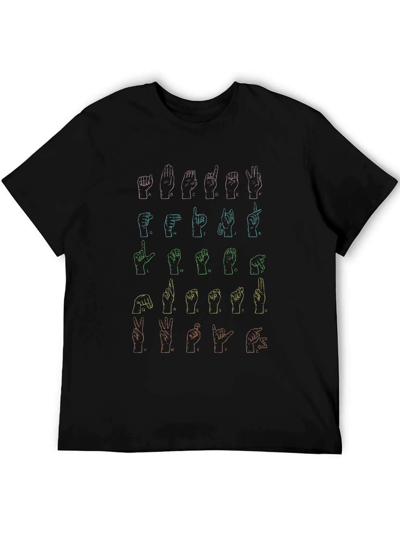 ASL Alphabet Graphic Tee - Sign Language Shirt