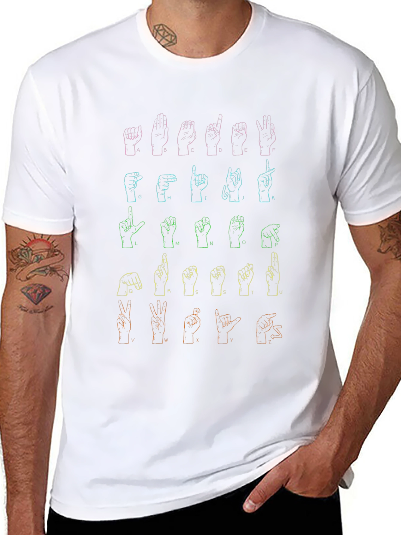 ASL Alphabet Graphic Tee - Sign Language Shirt