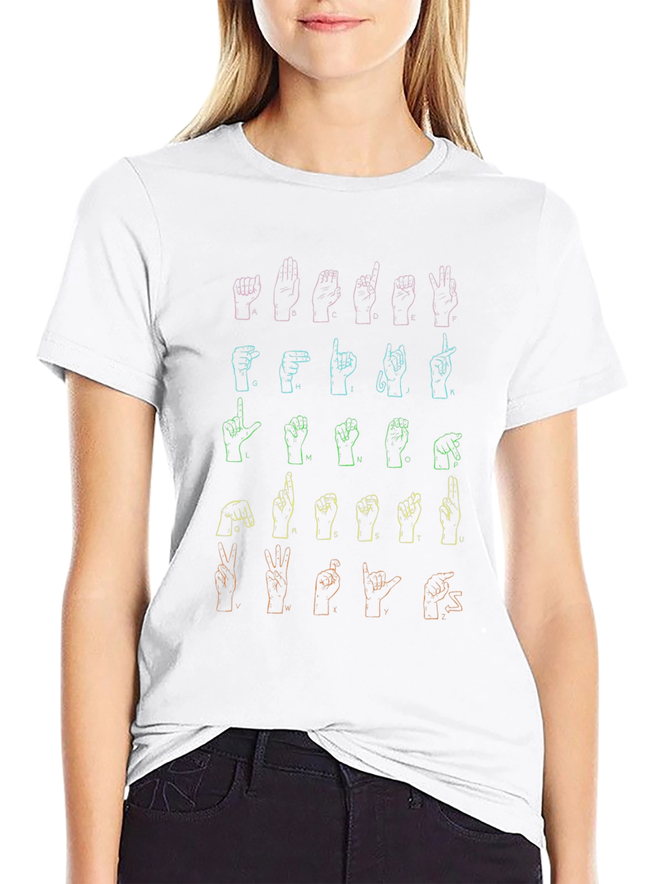 ASL Alphabet Graphic Tee - Sign Language Shirt