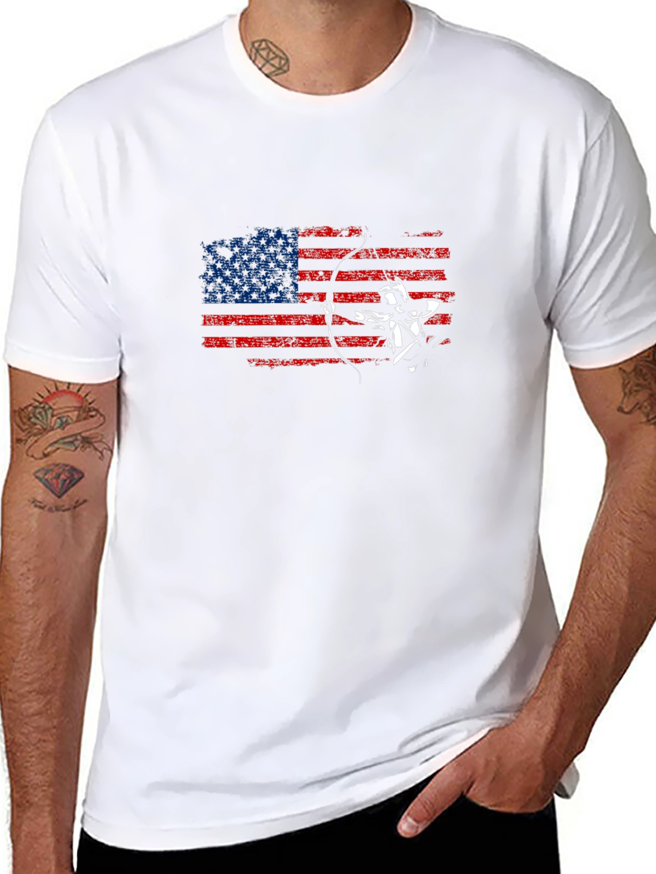American Flag Archer Graphic T-Shirt
