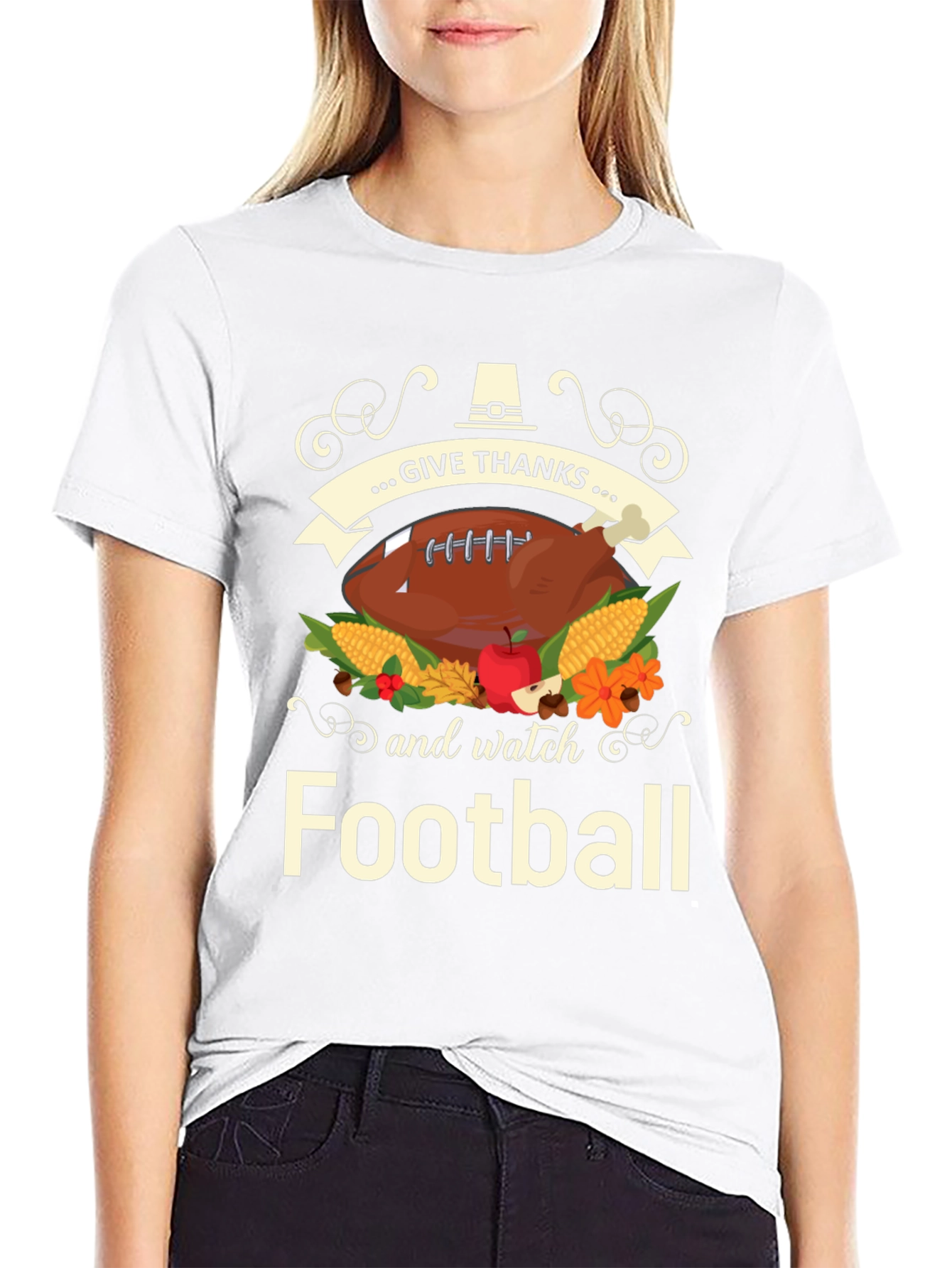 Give Thanks and Watch Football Thanksgiving T-Shirt