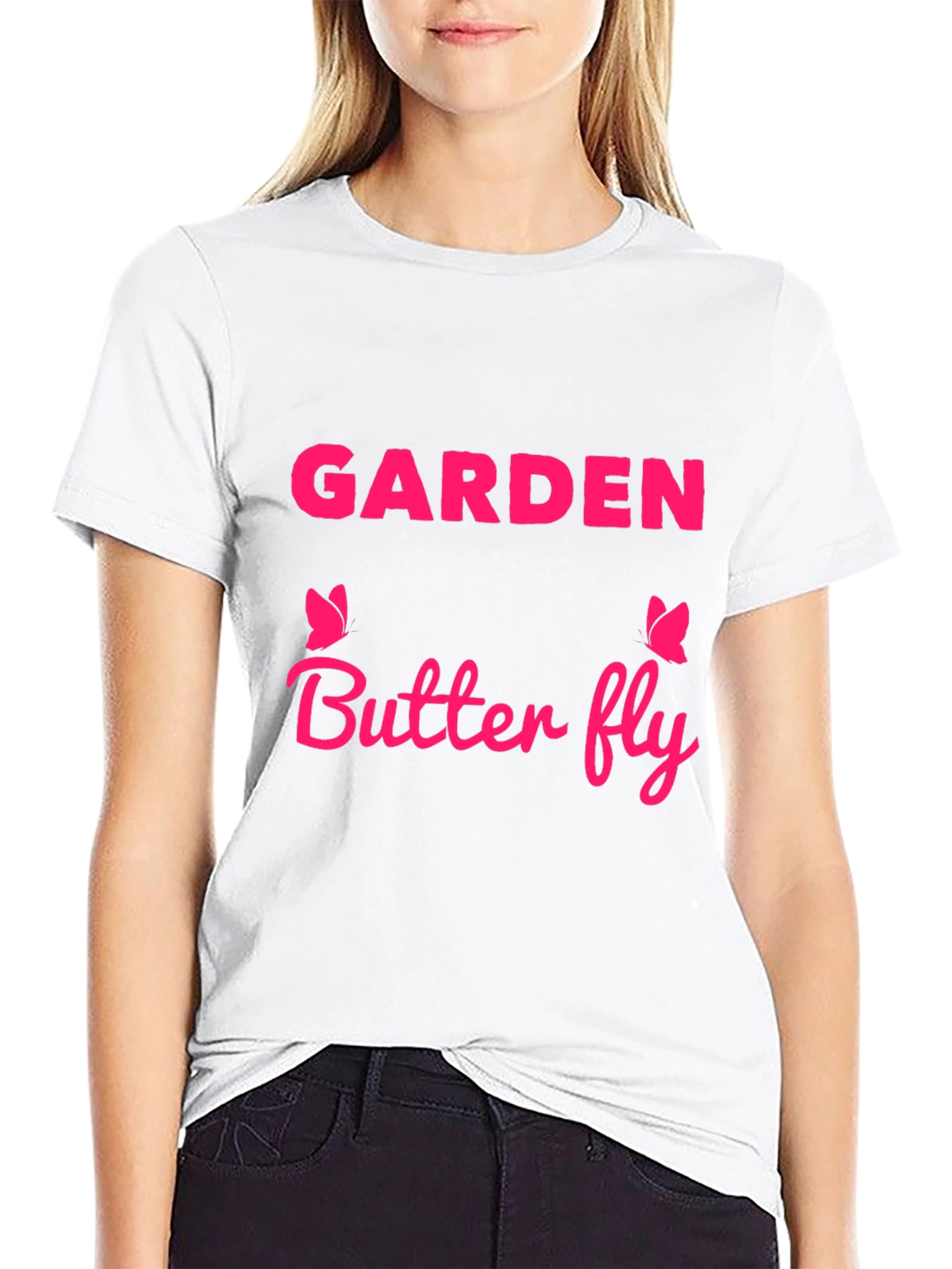 Garden Butterfly Graphic Tee - Black