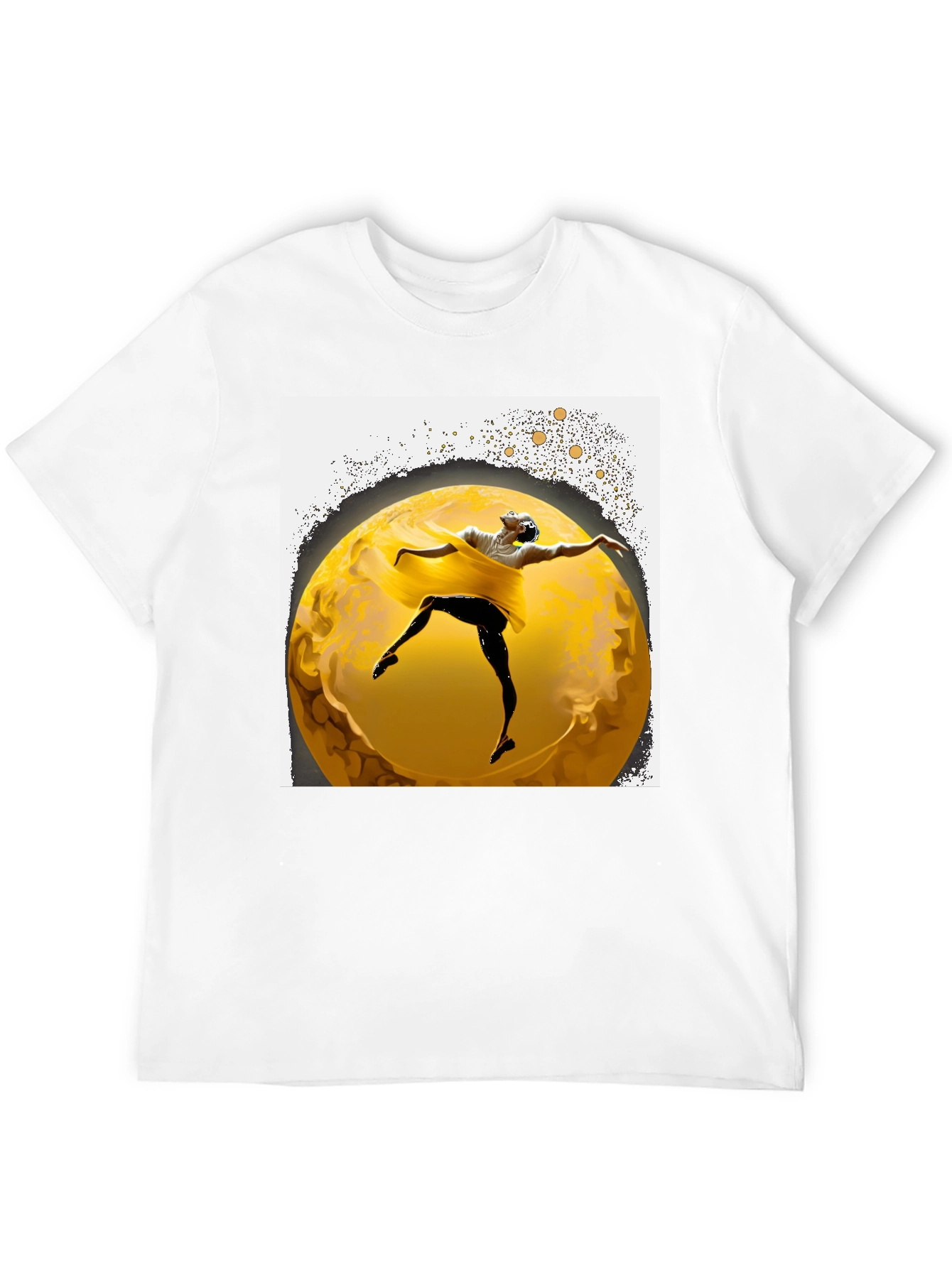 Ballerina Moon Graphic Tee - Stylish Mens Black T-Shirt
