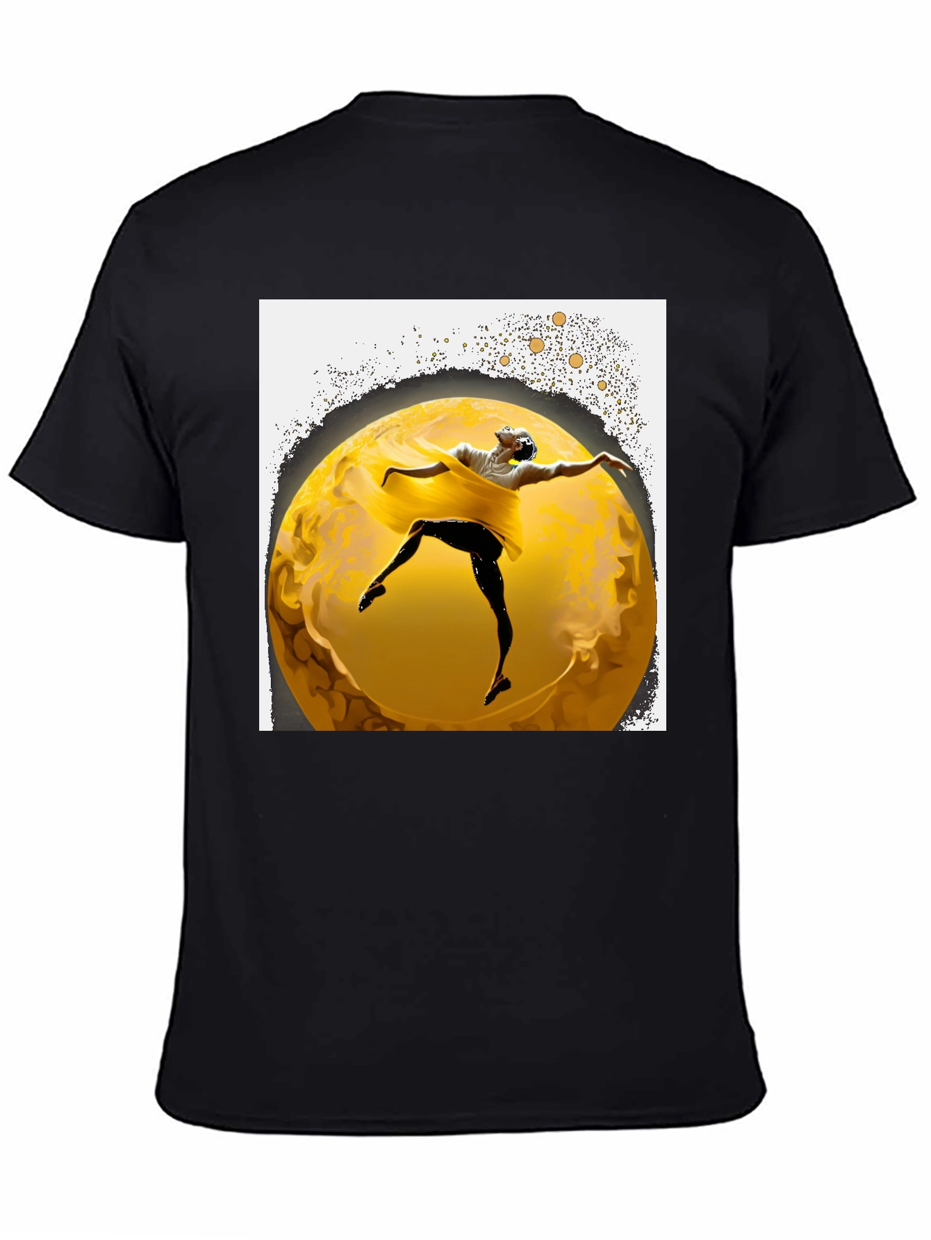 Ballerina Moon Graphic Tee - Stylish Mens Black T-Shirt