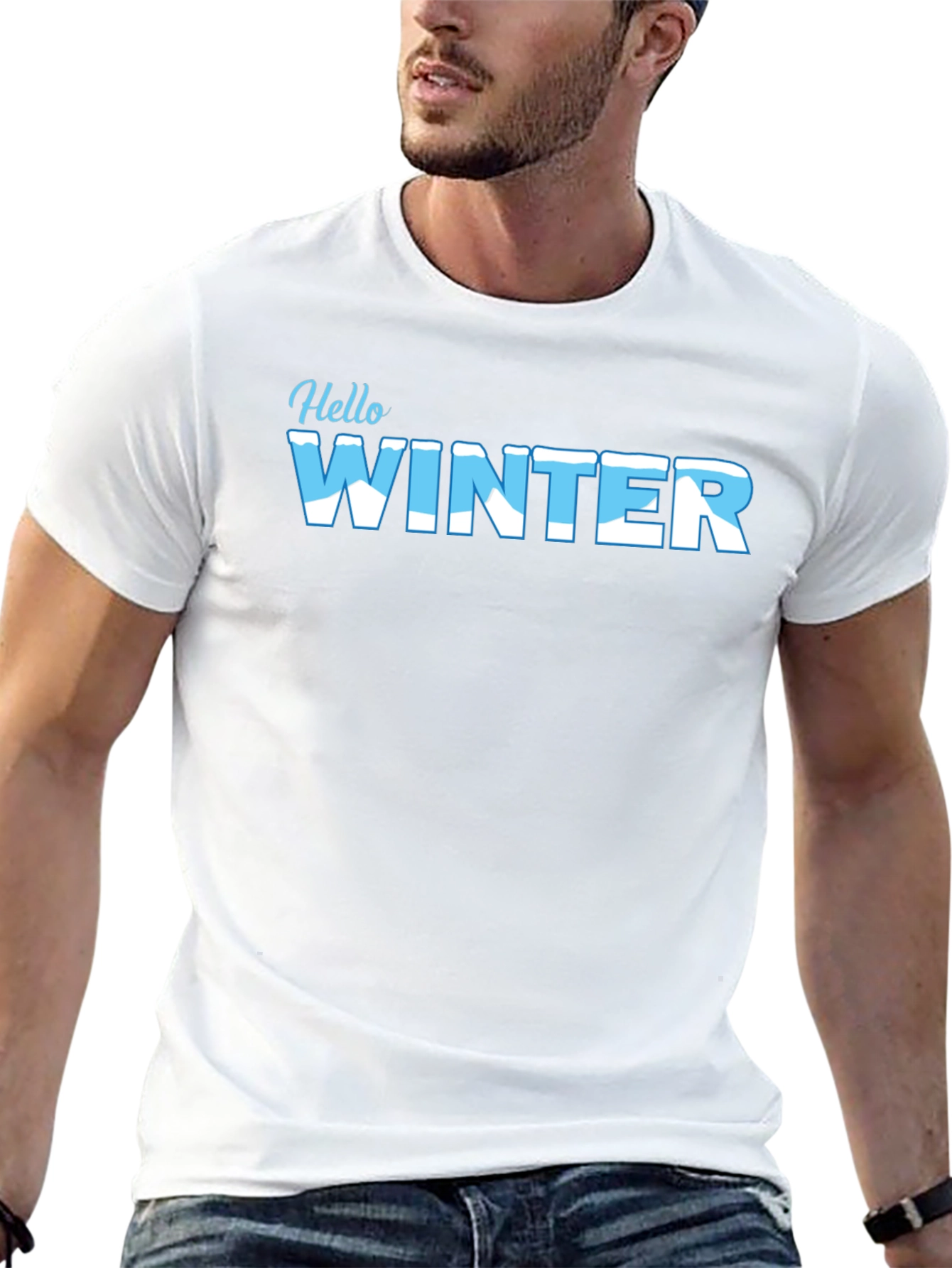 Hello Winter Black Graphic Tee