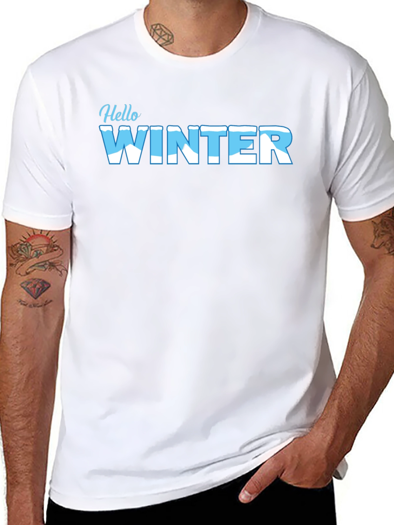 Hello Winter Black Graphic Tee