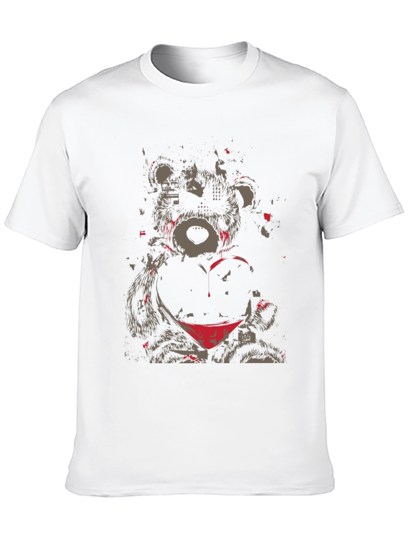 Grunge Bear Graphic Tee - Black T-Shirt