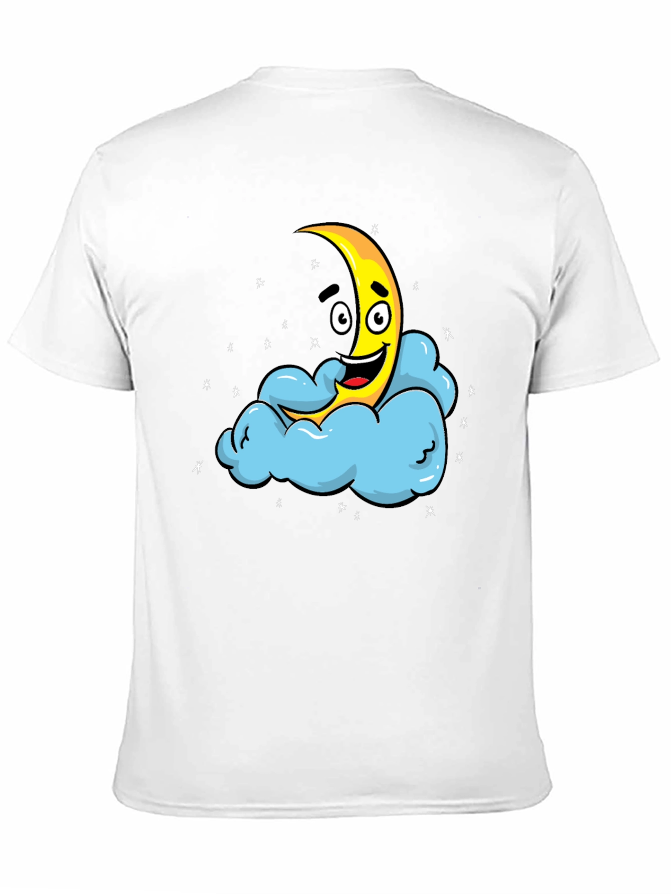 Cartoon Moon & Cloud Graphic T-Shirt