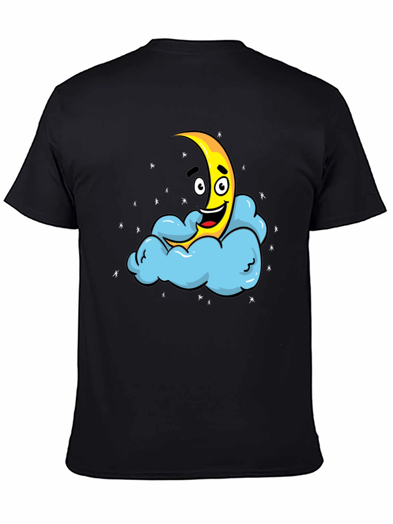 Cartoon Moon & Cloud Graphic T-Shirt