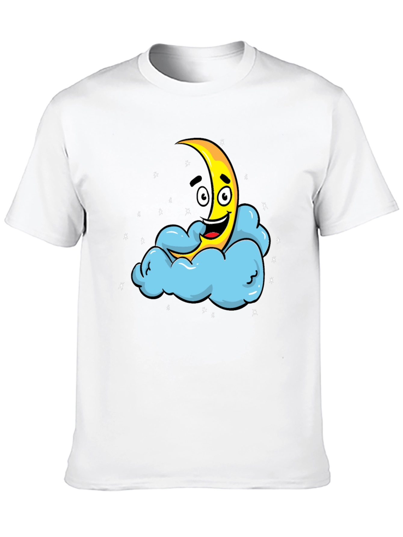 Cartoon Moon & Cloud Graphic T-Shirt