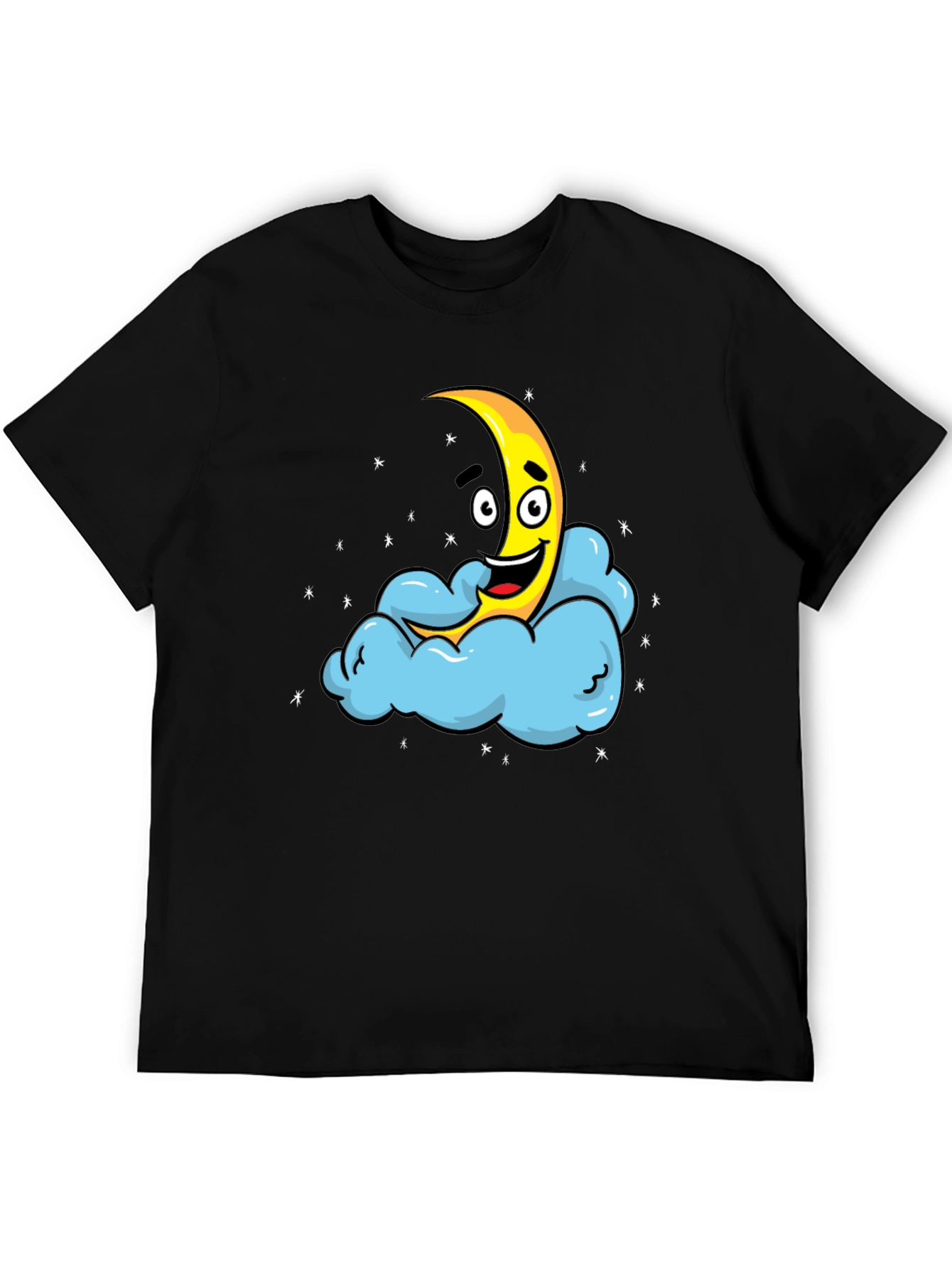 Cartoon Moon & Cloud Graphic T-Shirt