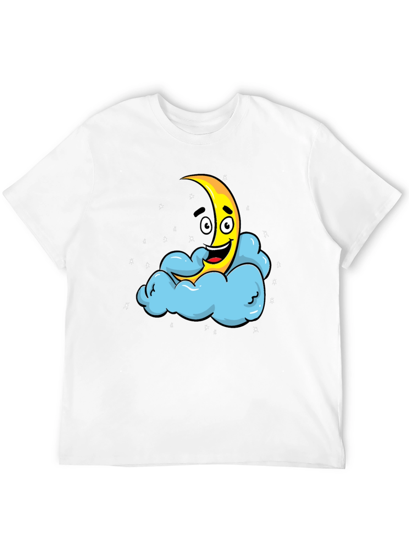 Cartoon Moon & Cloud Graphic T-Shirt