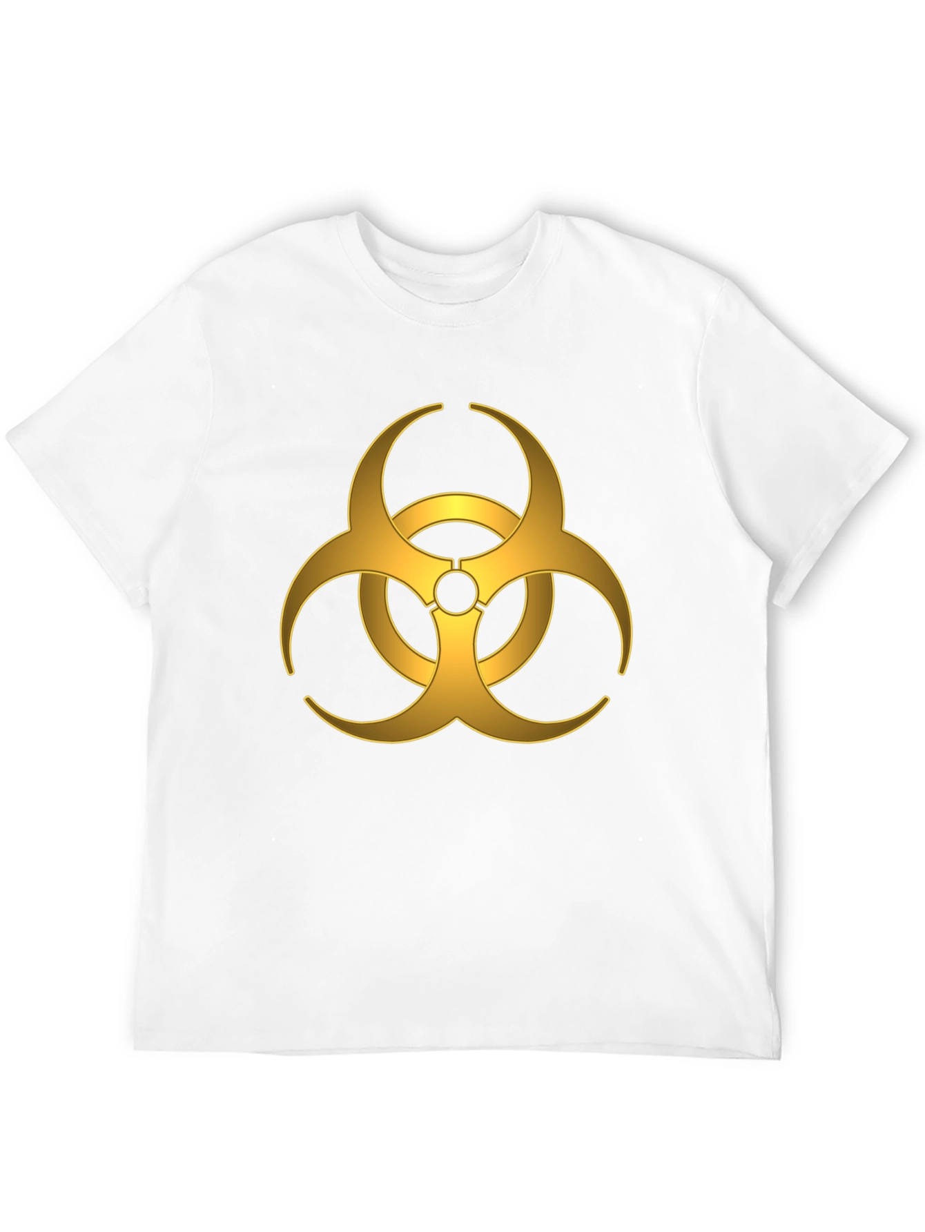 Gold Biohazard Symbol T-Shirt - Mens Black Tee