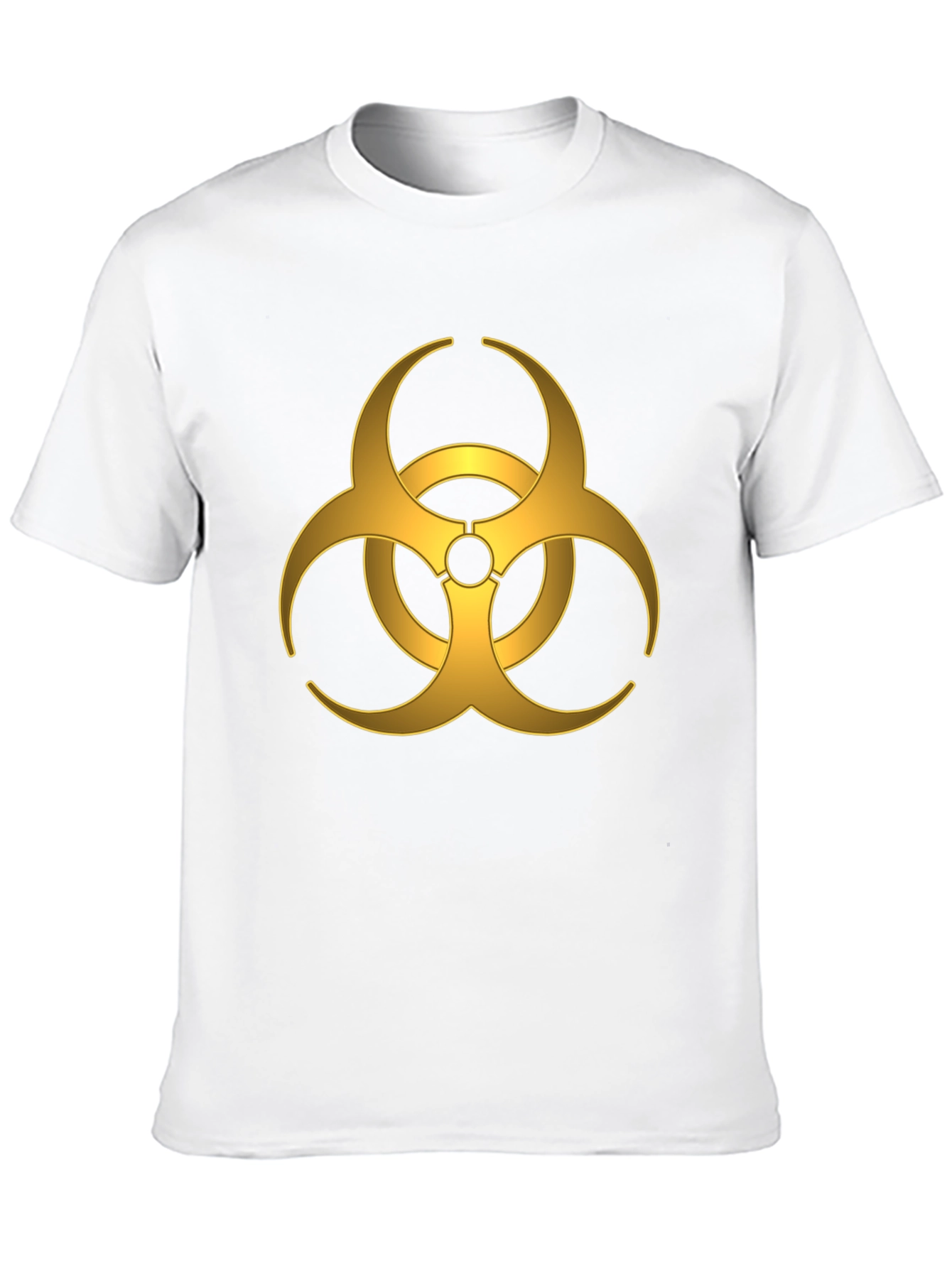 Gold Biohazard Symbol T-Shirt - Mens Black Tee