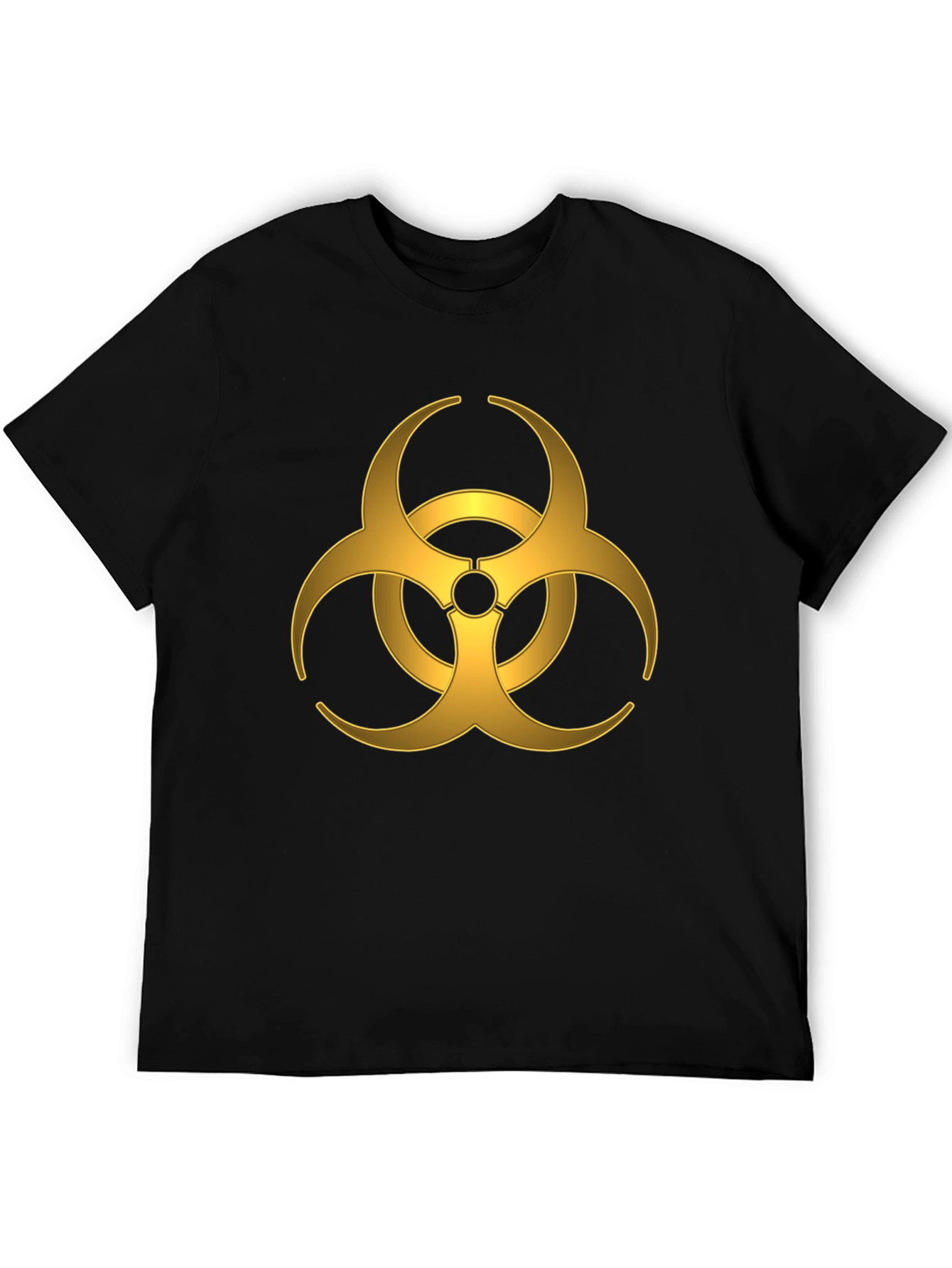 Gold Biohazard Symbol T-Shirt - Mens Black Tee