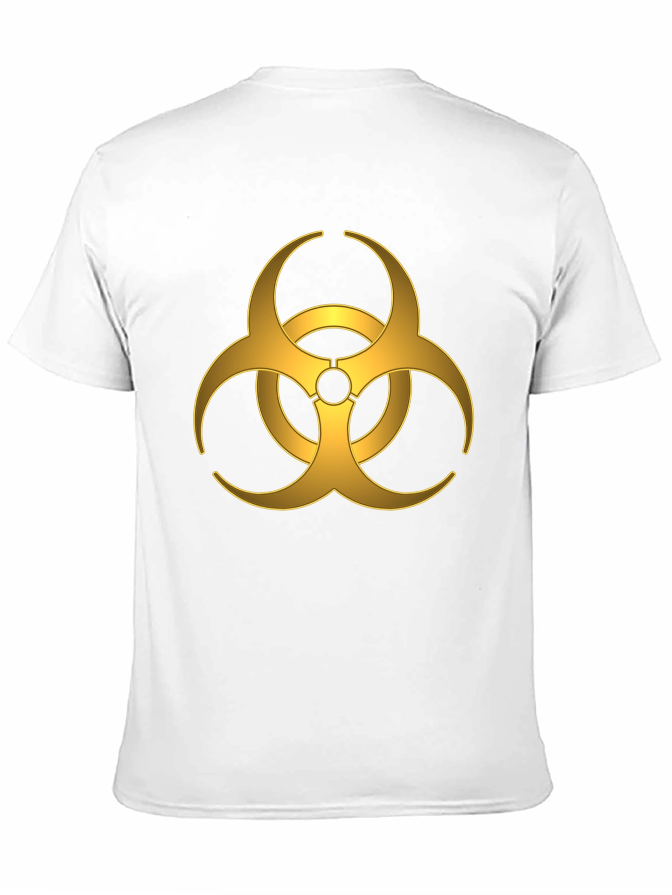 Gold Biohazard Symbol T-Shirt - Mens Black Tee