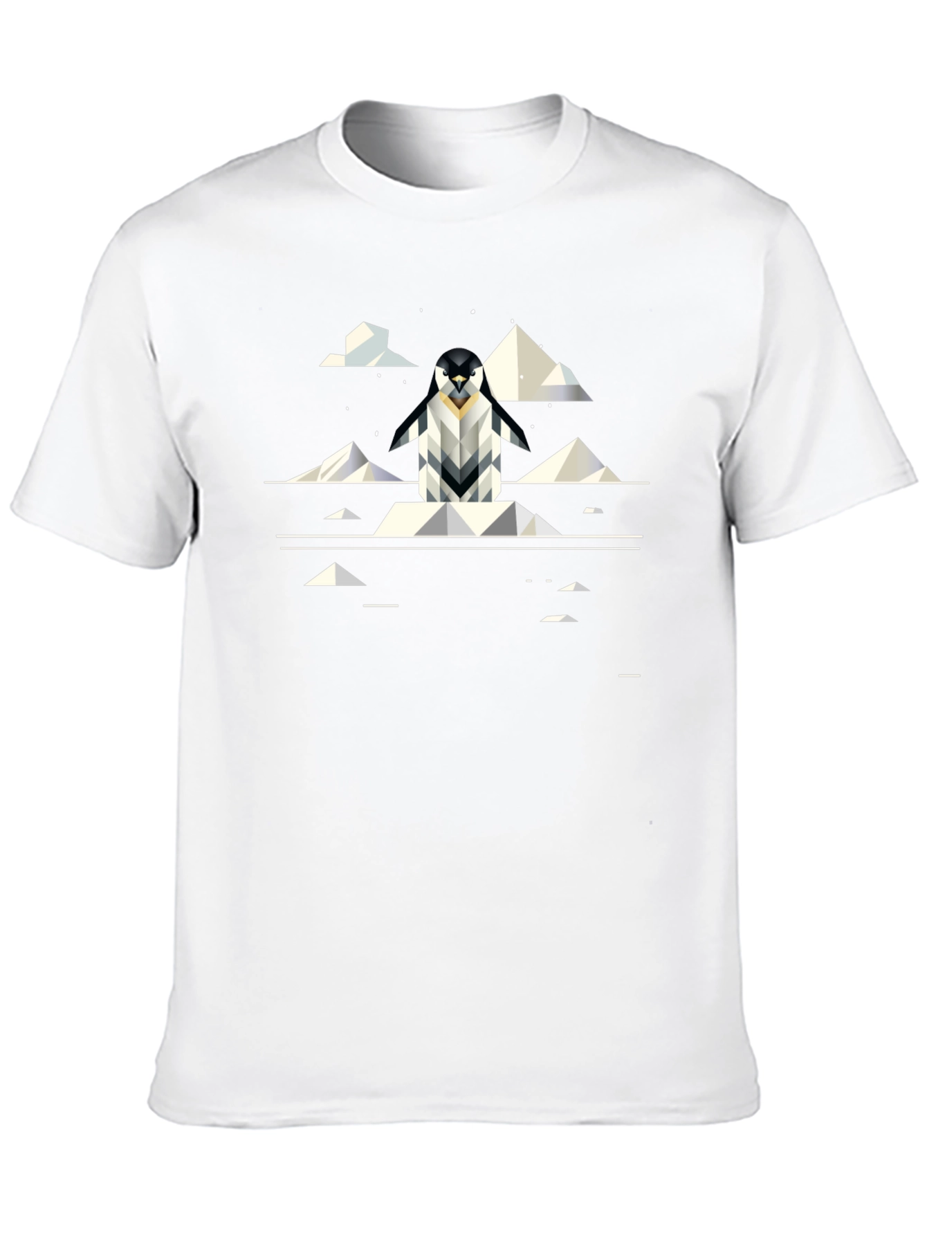 Geometric Penguin Graphic Black T-Shirt