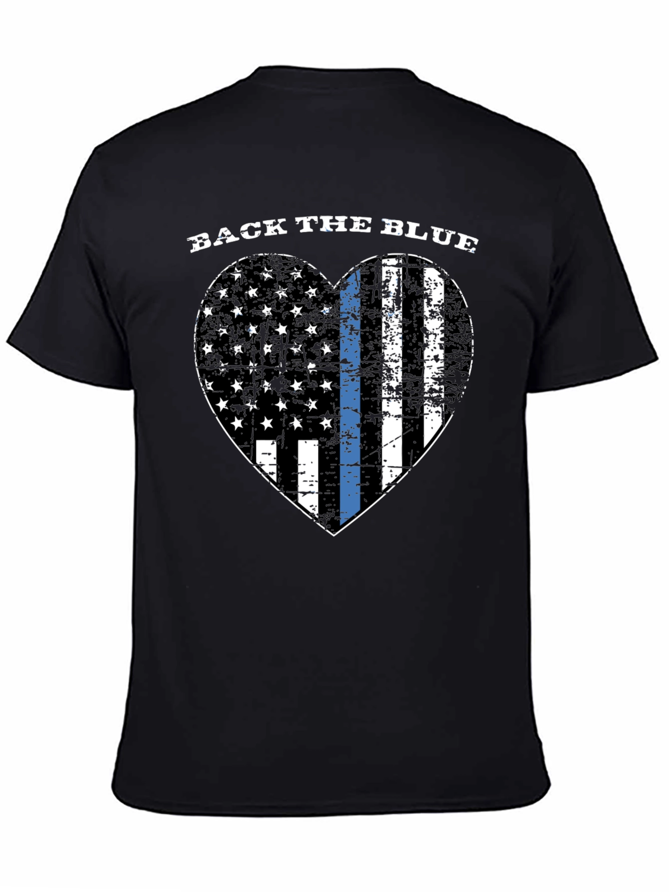Back the Blue Heart Flag Graphic Tee