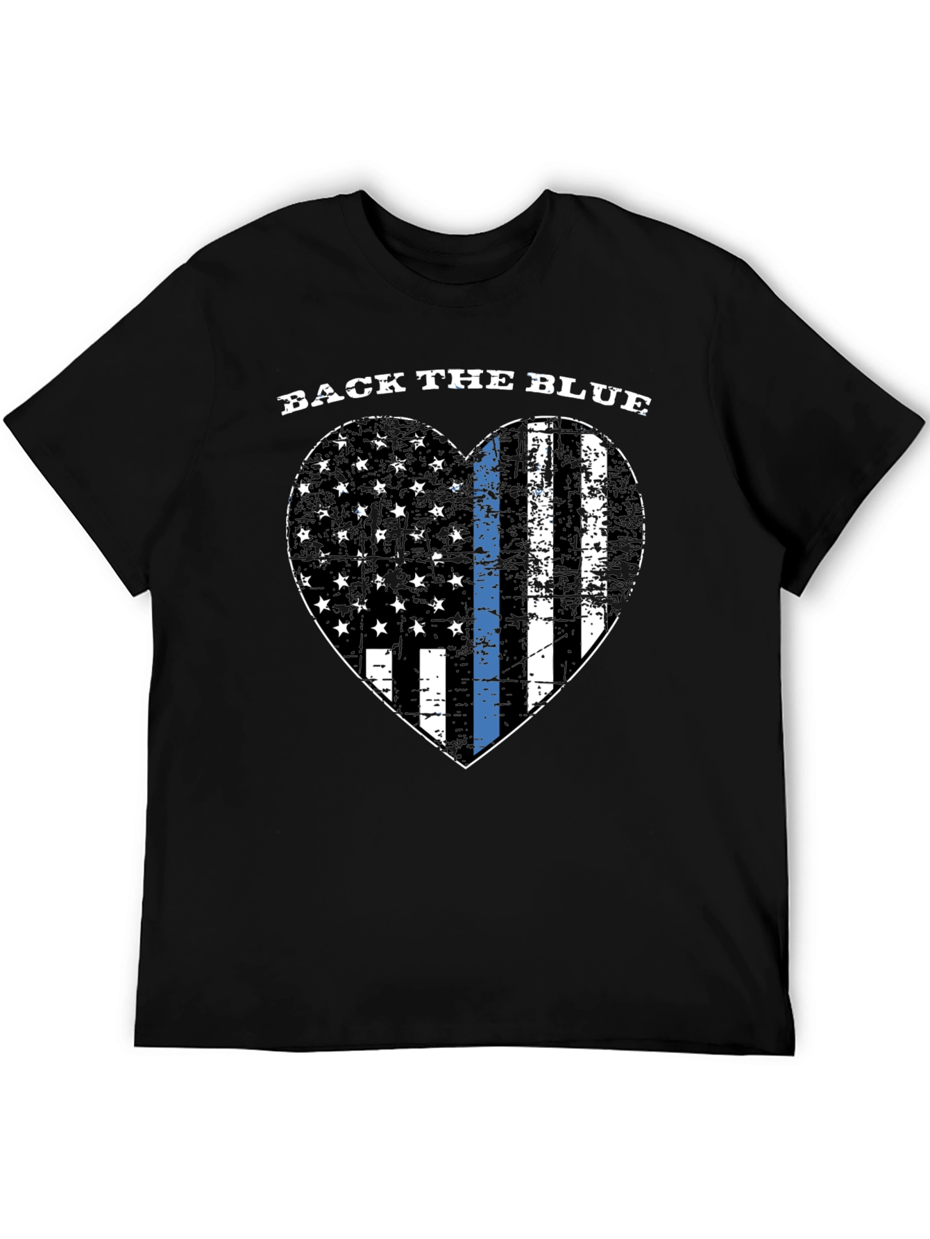 Back the Blue Heart Flag Graphic Tee