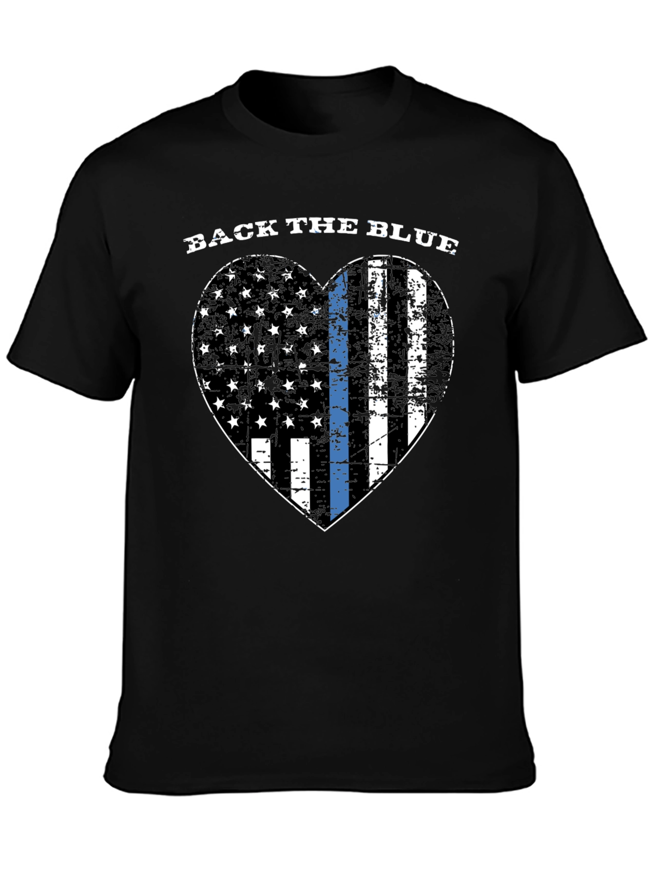 Back the Blue Heart Flag Graphic Tee