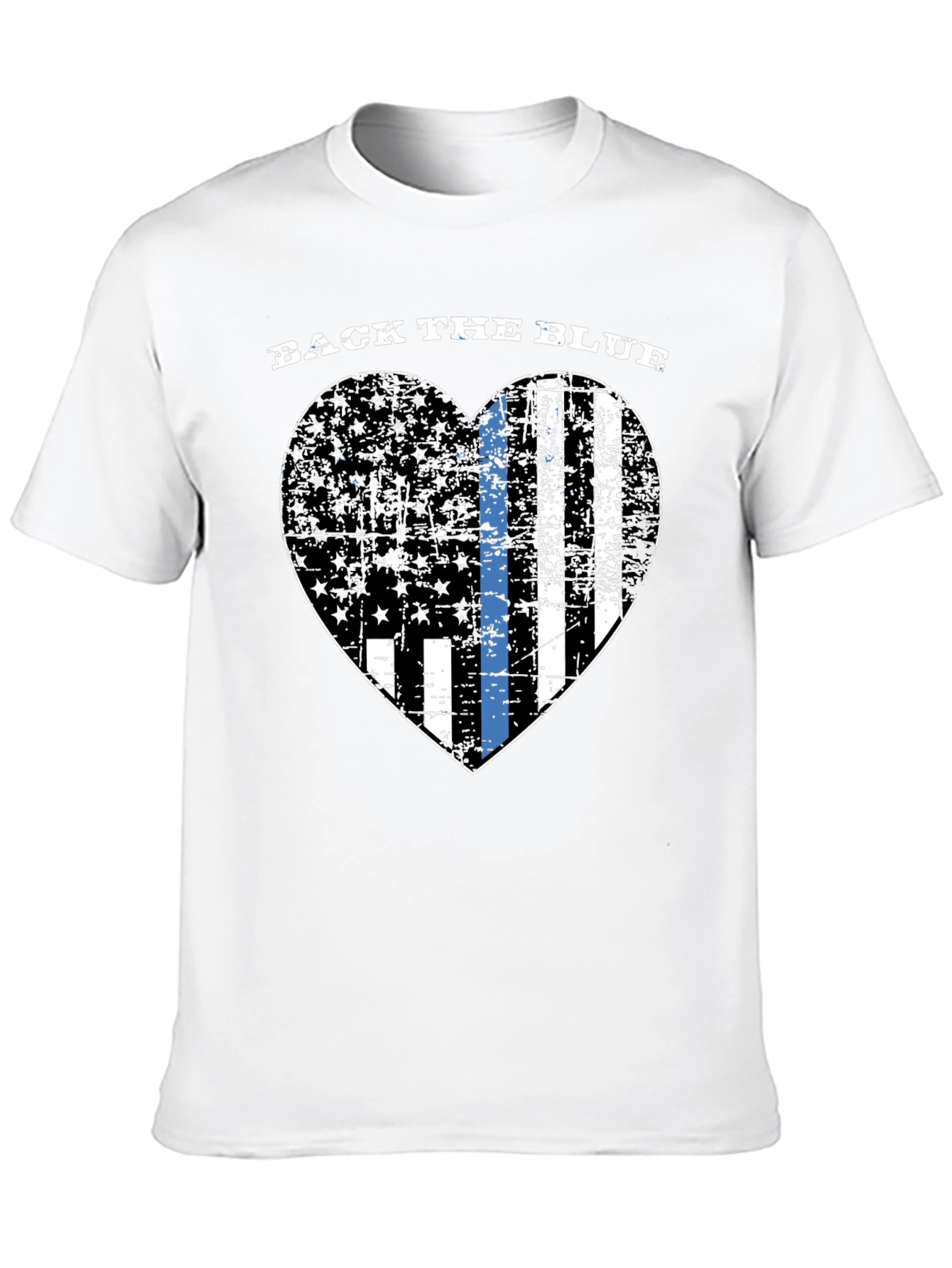 Back the Blue Heart Flag Graphic Tee