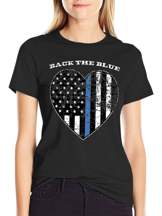 Back the Blue Heart Flag Graphic Tee