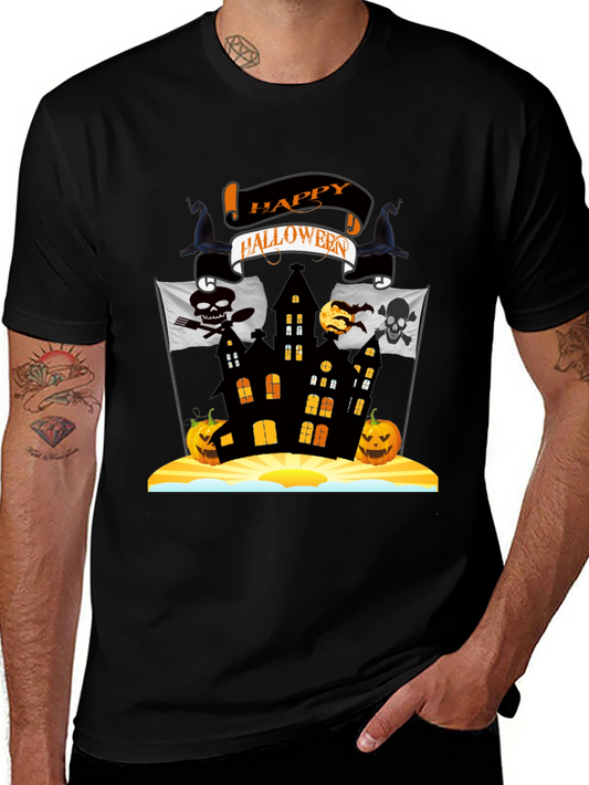 Happy Halloween T-Shirt - Spooky Haunted House Design