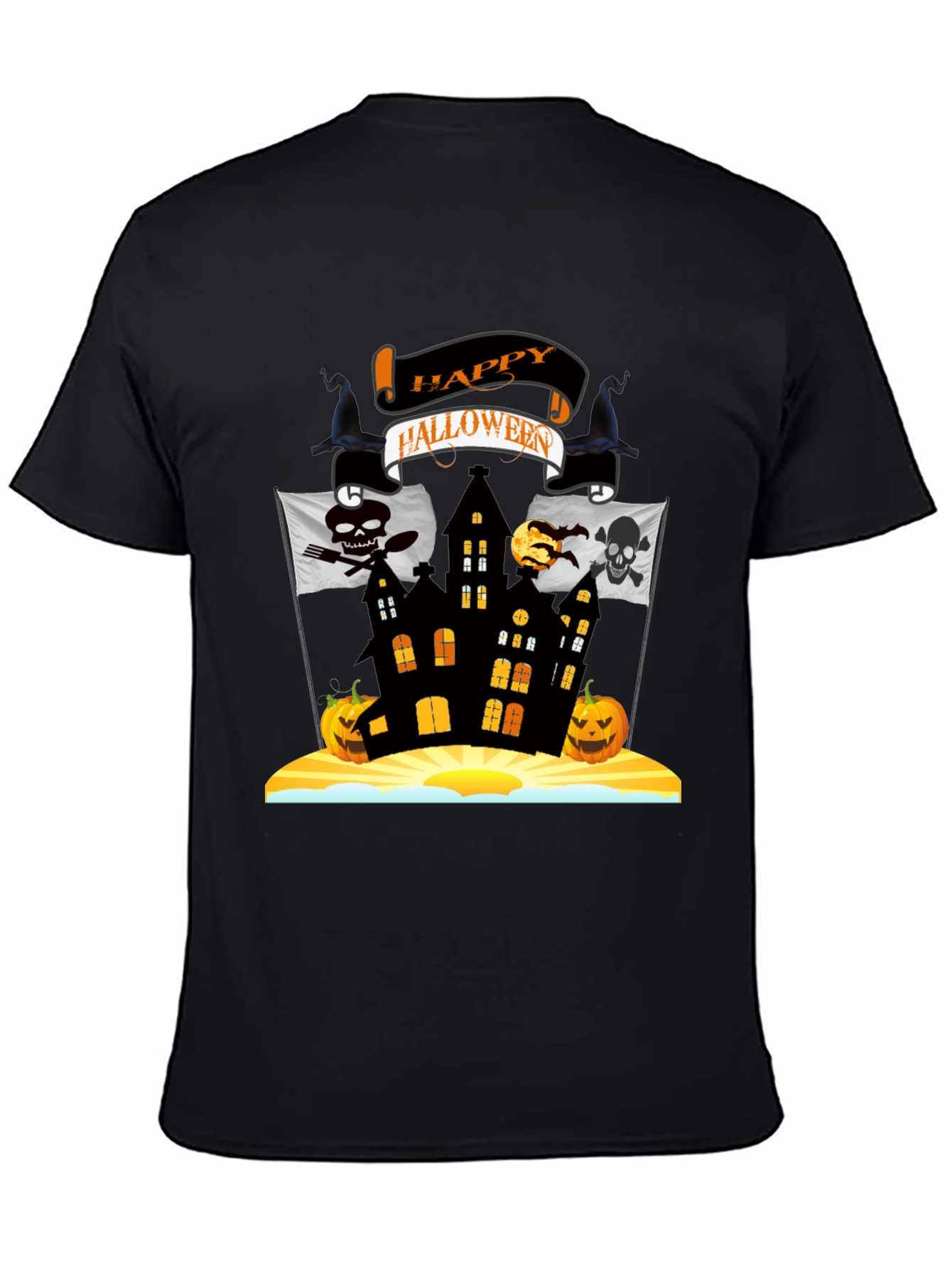 Happy Halloween T-Shirt - Spooky Haunted House Design