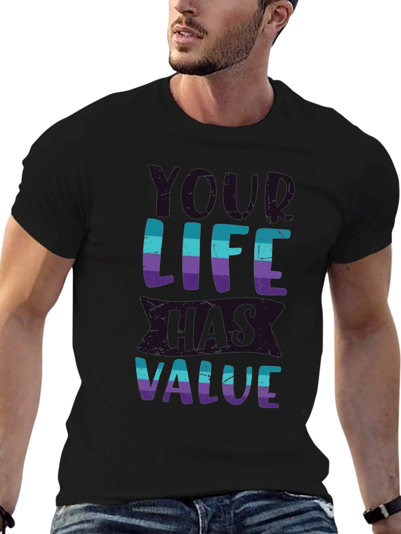 Value Your Life Graphic Tee - Soft Cotton Blend