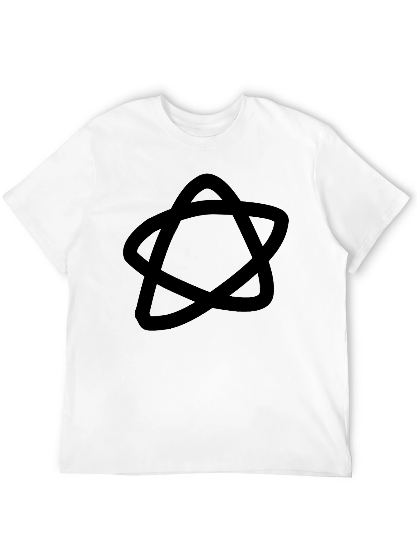 Abstract Star Black T-Shirt - Casual Style